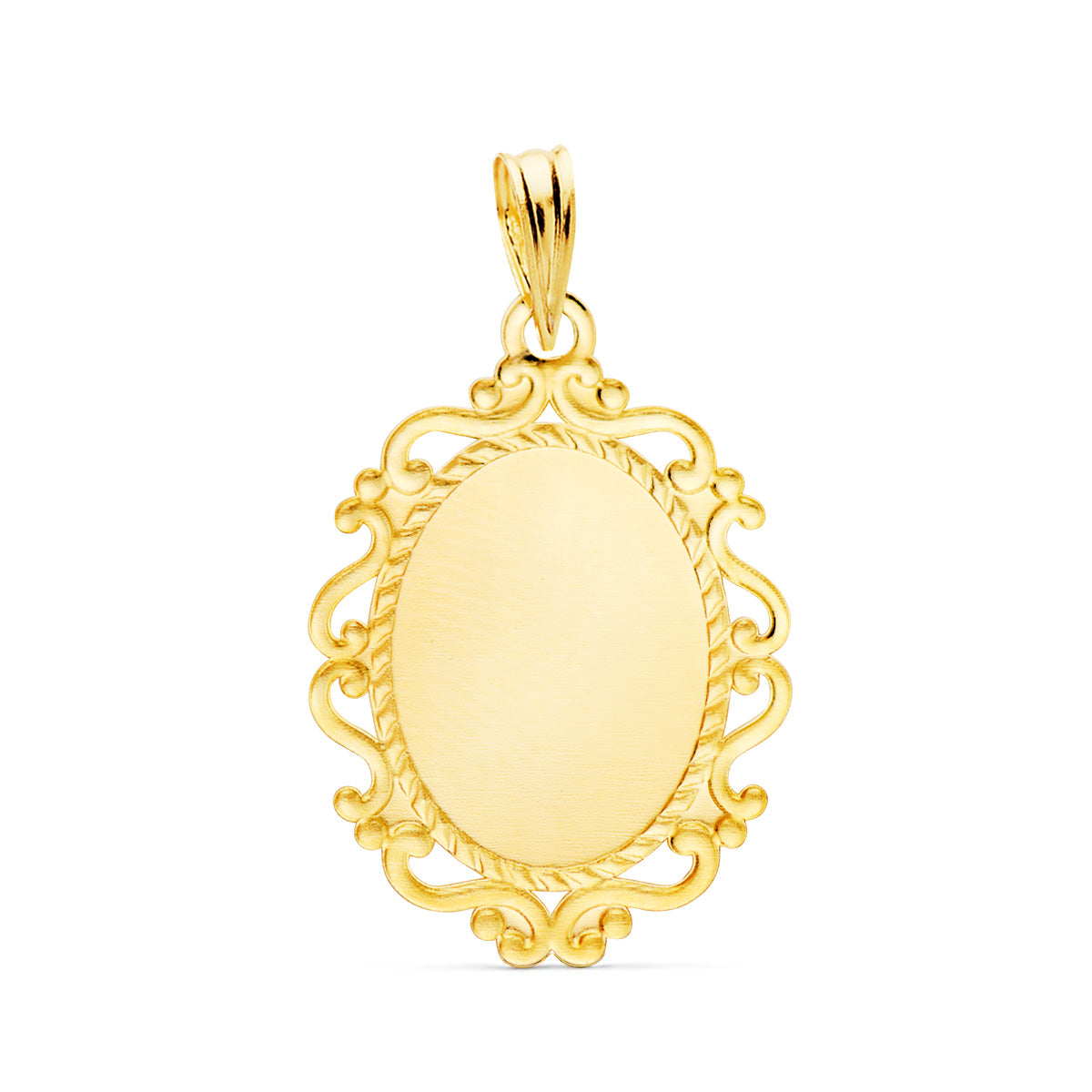 9K Oval Madalya Telkari Mucizevi Bakire Fransız 23X16MM