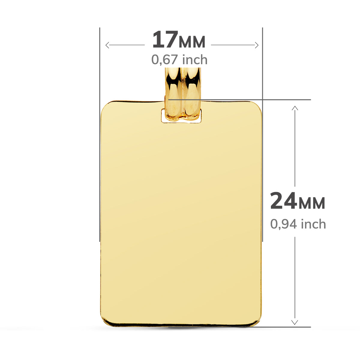 Deska pozlacená 18K žlutým zlatem 24X17 mm