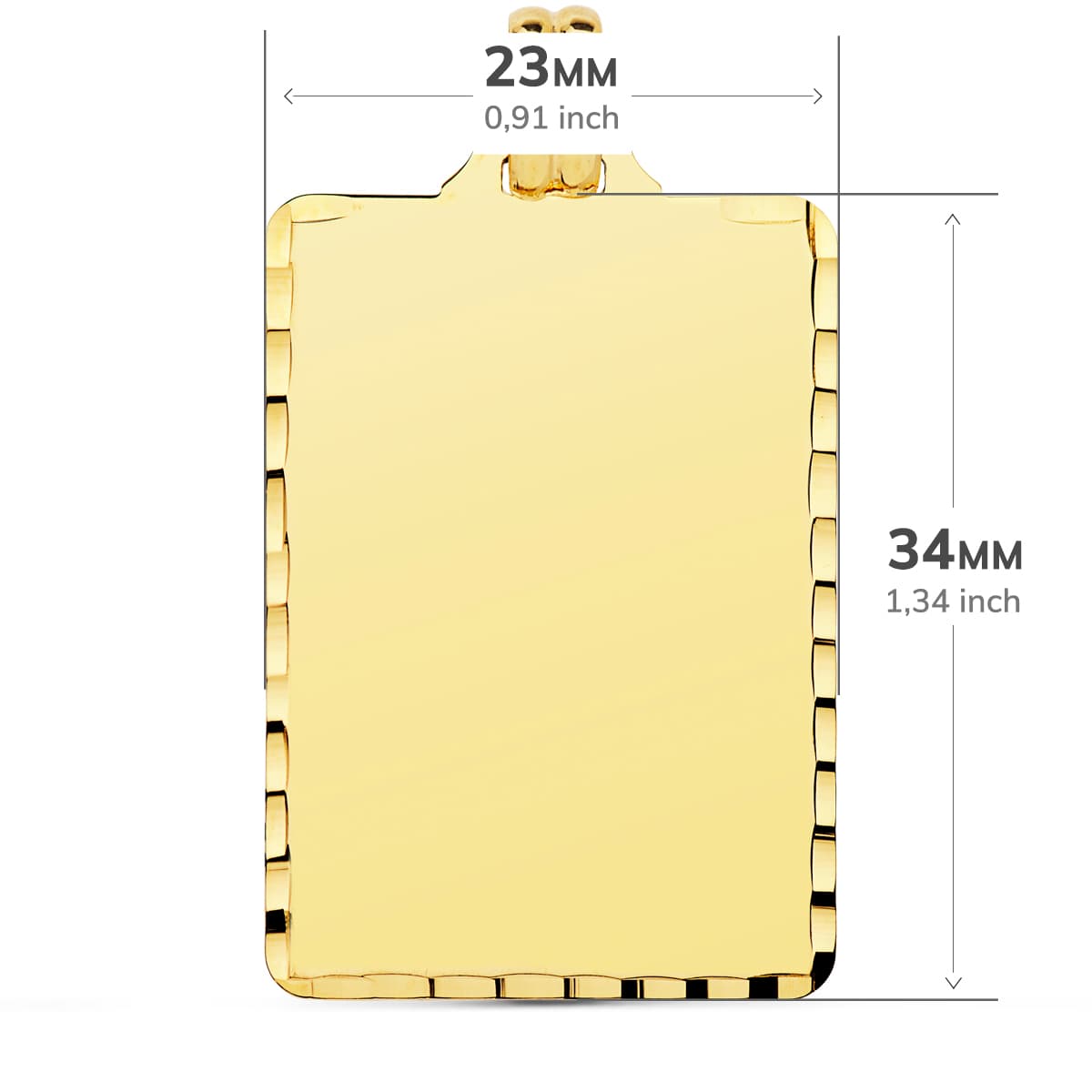 DIAMANTOVÝ PLECH z 18K žlutého zlata 36X23 mm
