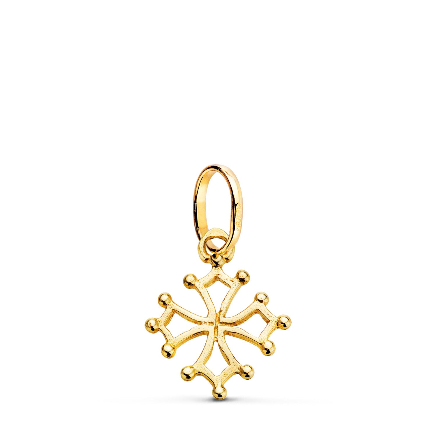 Pendentif Or Jaune 18K Croix Doccitanie Or Jaune 16 X 13 mm