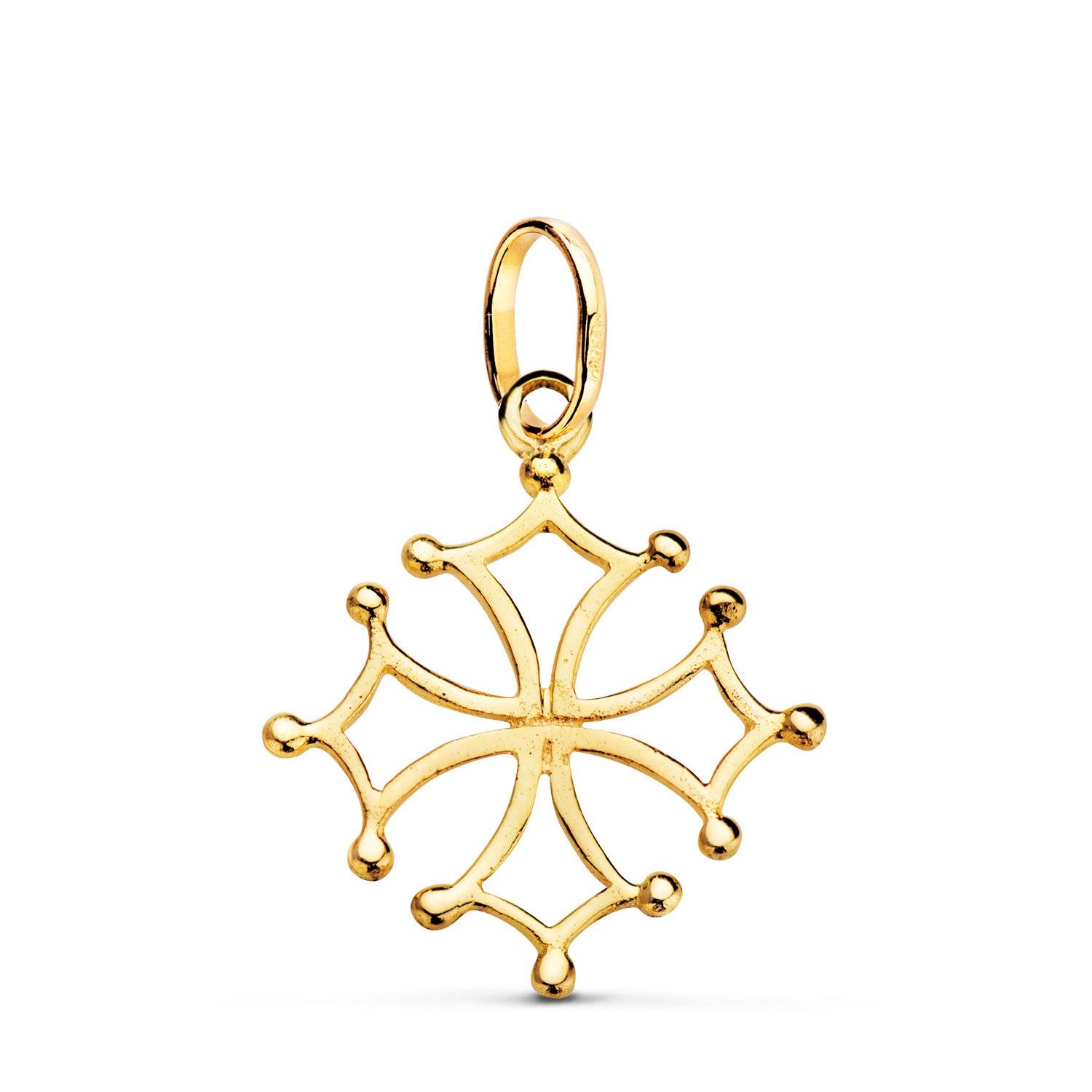 Pendentif Croix Doccitanie Or Jaune 18K 23 X 21 mm