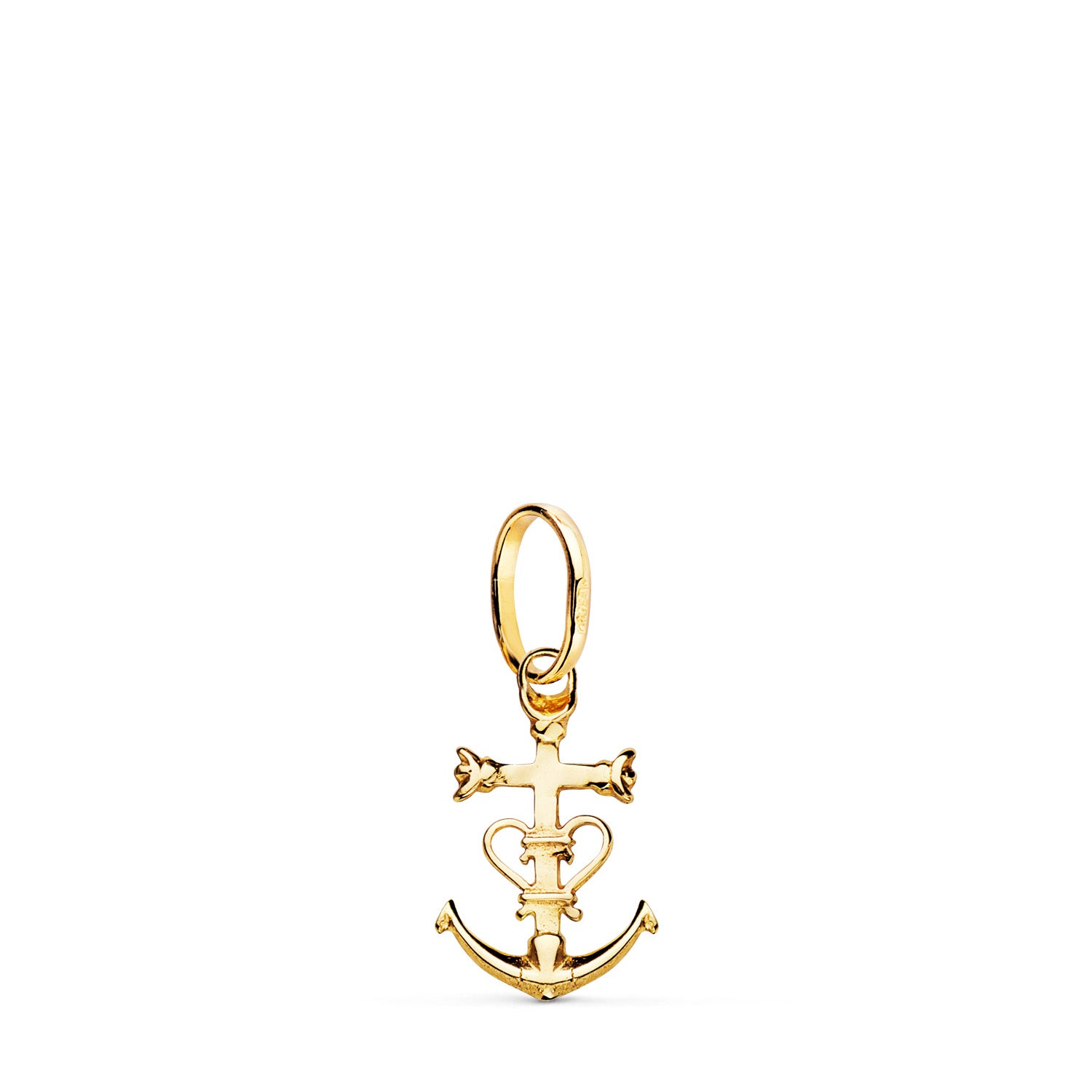 Pendentif Croix de Camargue Or Jaune 18K 16 X 10 mm