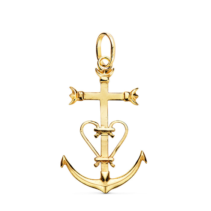 Pendentif Croix de Camargue – Or jaune 18 carats | Azuline