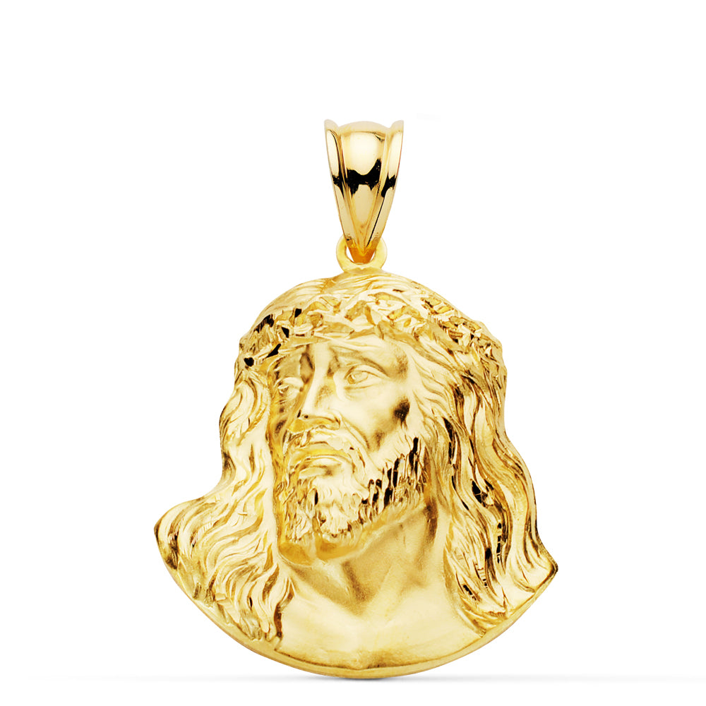 Visage du Saint Christ Or Jaune 18K 27X22 mm