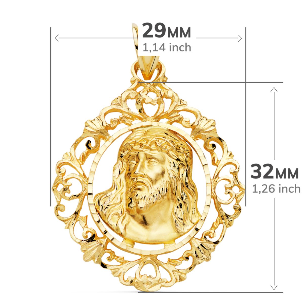 18K Openwork Christ Medal 32X29MM