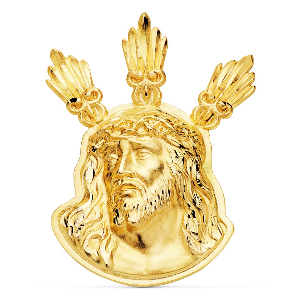 18K Christ Head Pendel 38X29 mm
