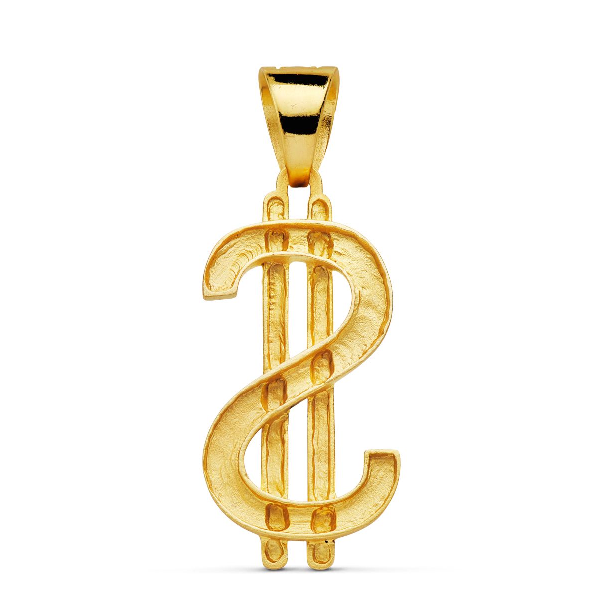 Přívěsek symbol dolaru z 18K žlutého zlata 41 x 21 mm