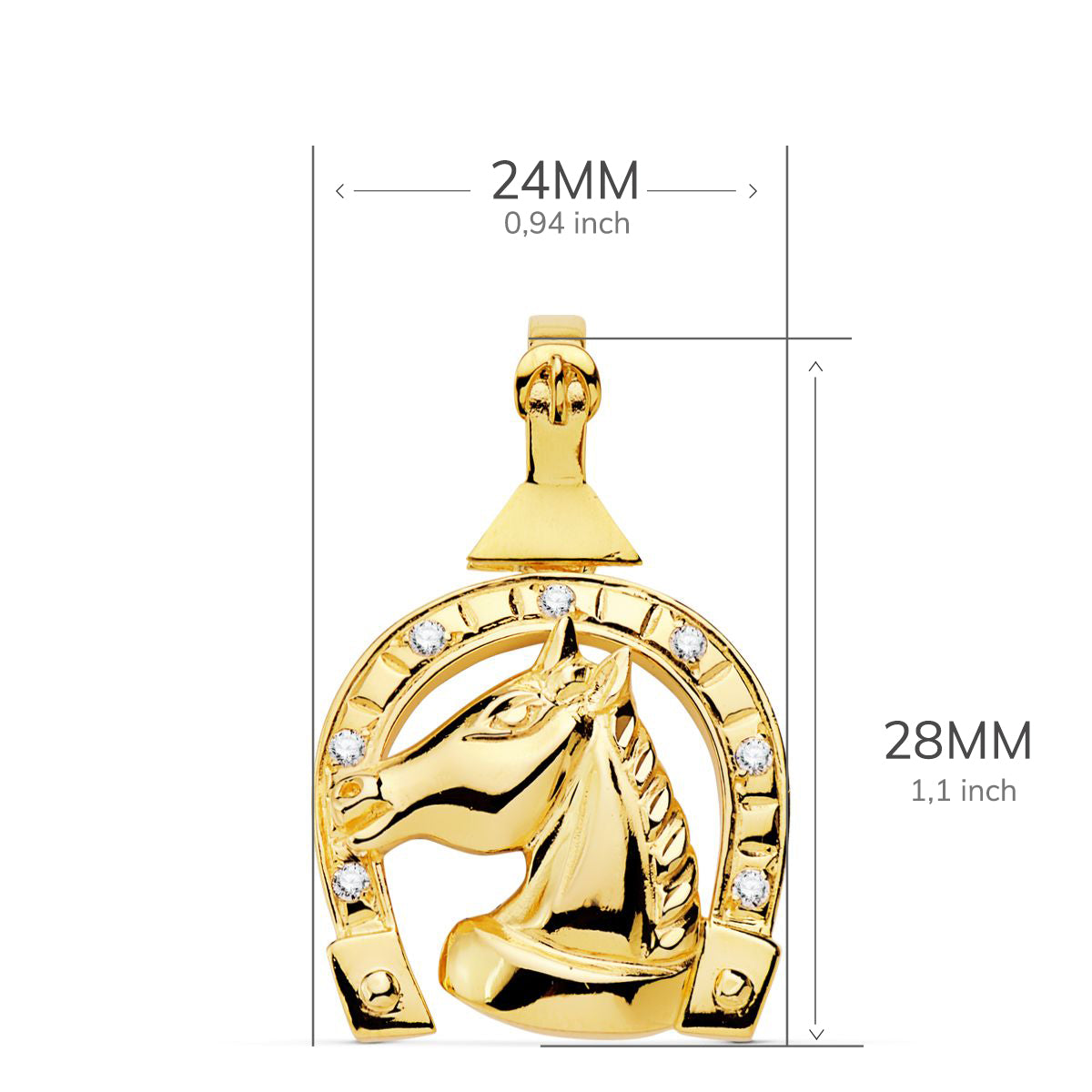 18K At Nalı Kolye Ucu 28X24 mm