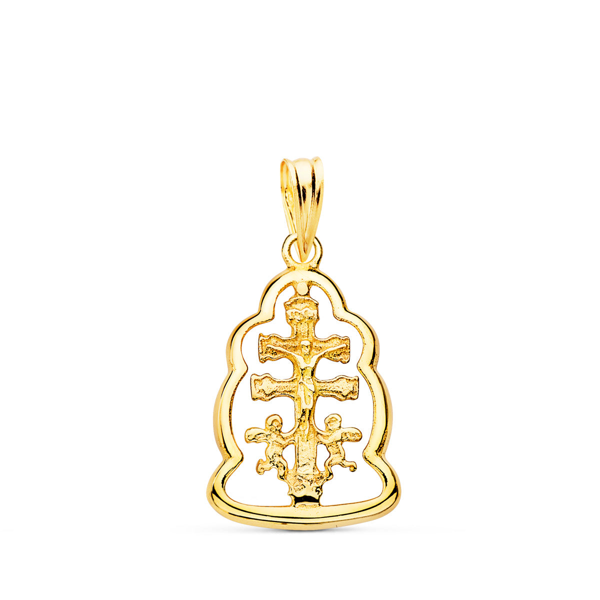 Caravaca Orla kruishanger 18K geel goud 18X14 mm