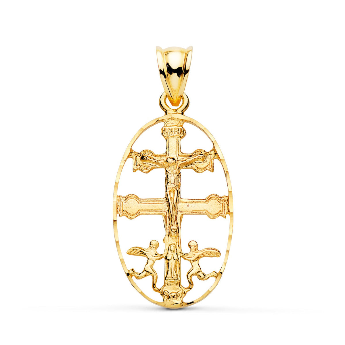 Pendentif Croix de Caravaca Or jaune 18 carats – 30 mm