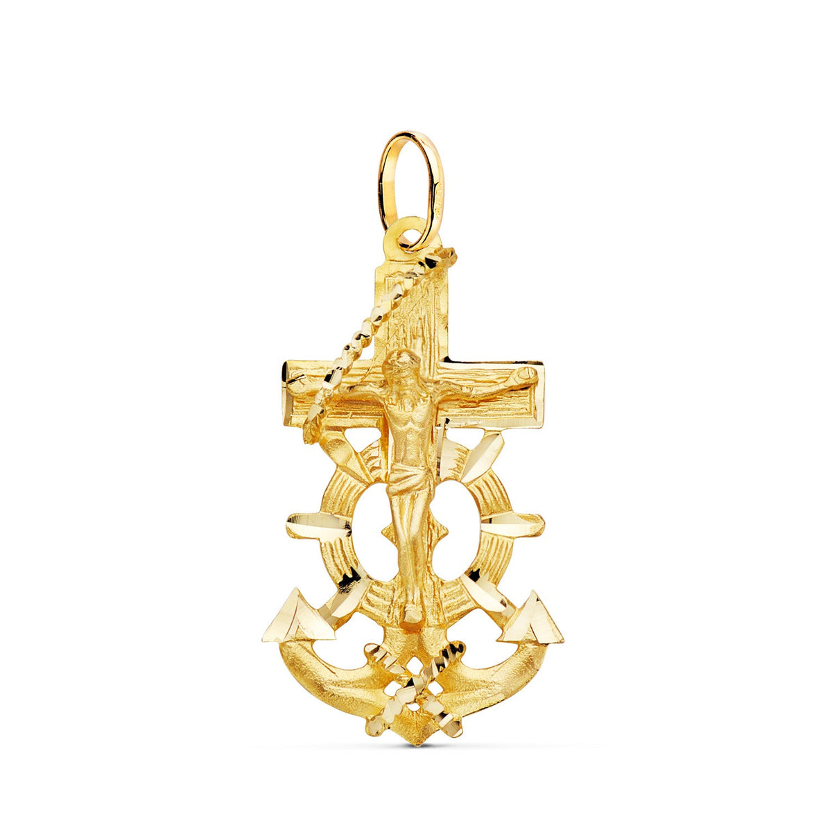 Pendentif Croix avec Christ Or 18 carats – 35 mm