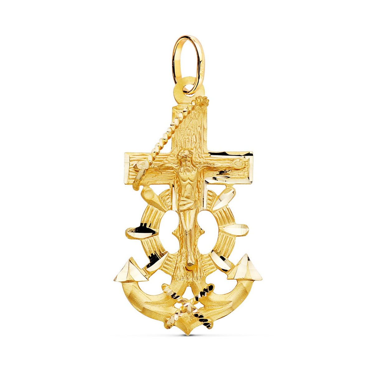 Pendentif Croix avec Christ Or 18 carats – 40 mm