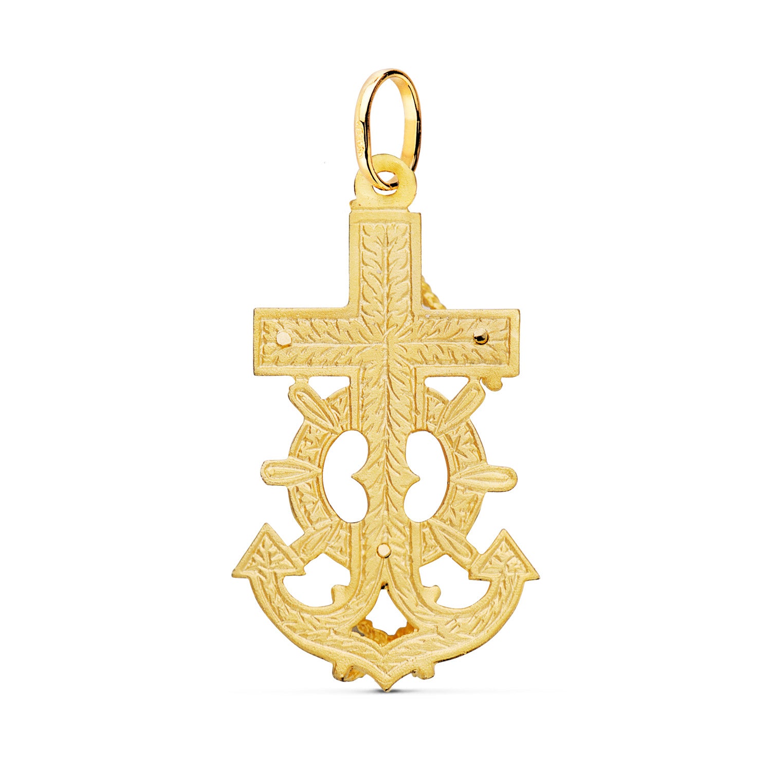 18K Pendentif Croix avec Christ 40X22MM