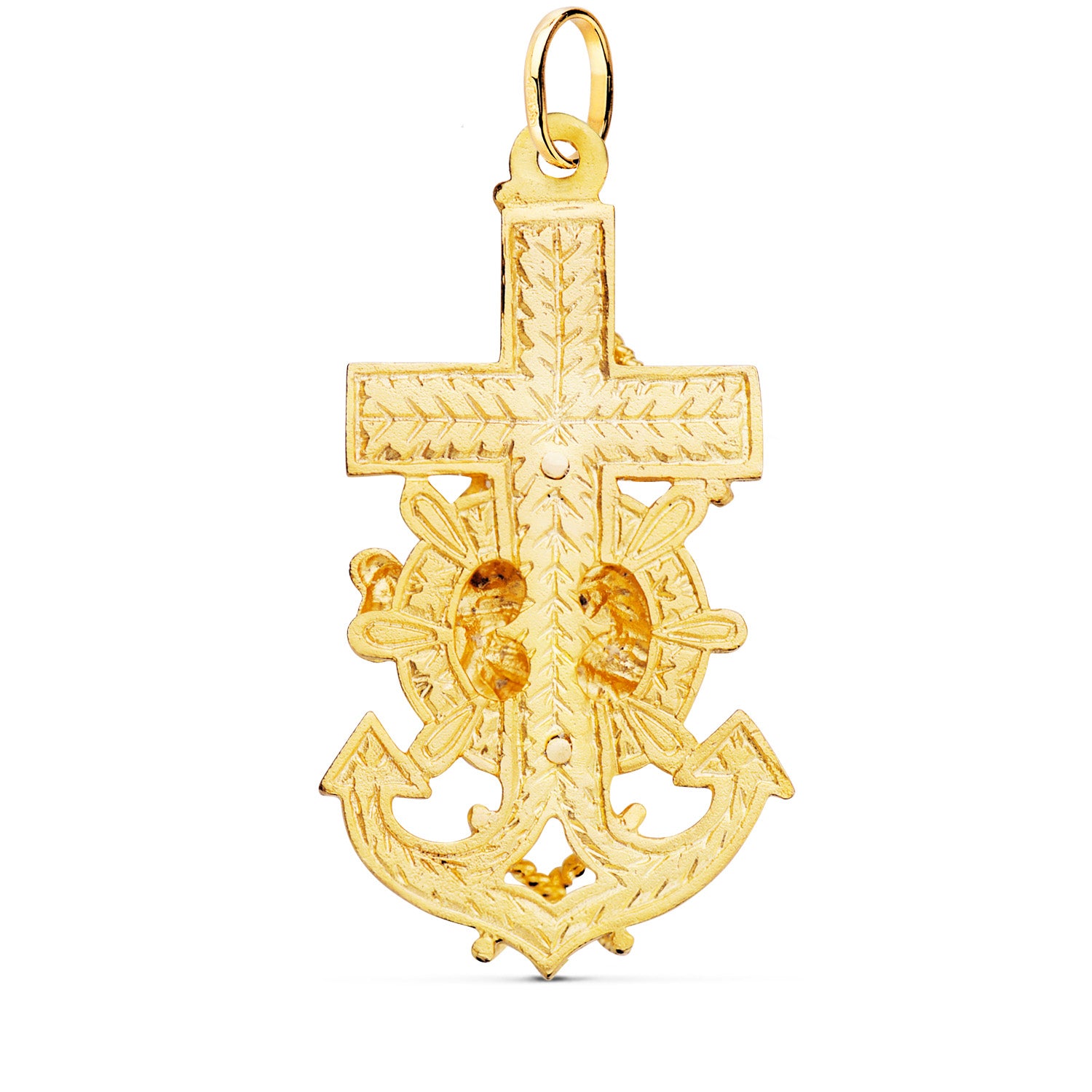 18K Pendentif Croix Vierge du Mont Carmel 47X25 mm