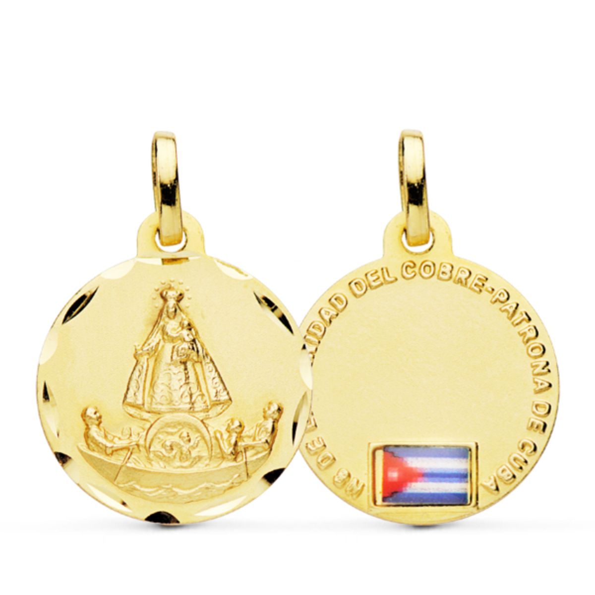 Virgin Charity Medalj i 18K gult guld, koppar, emalj 20 mm
