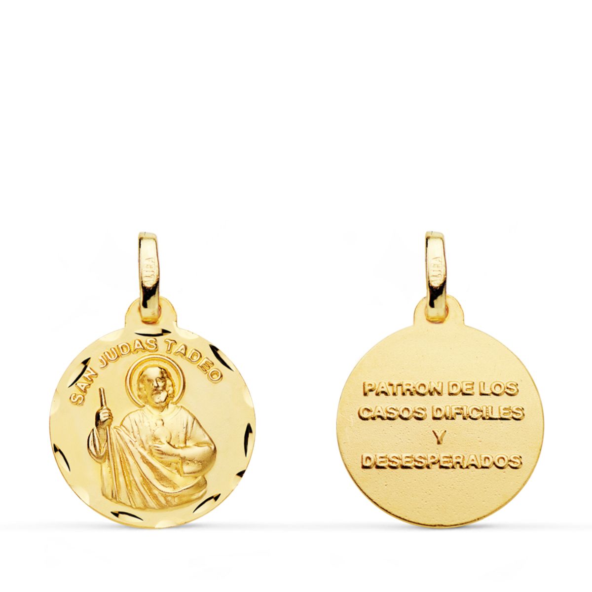 Médaille en Or Jaune 18K Saint Jude Thaddeus 16 mm