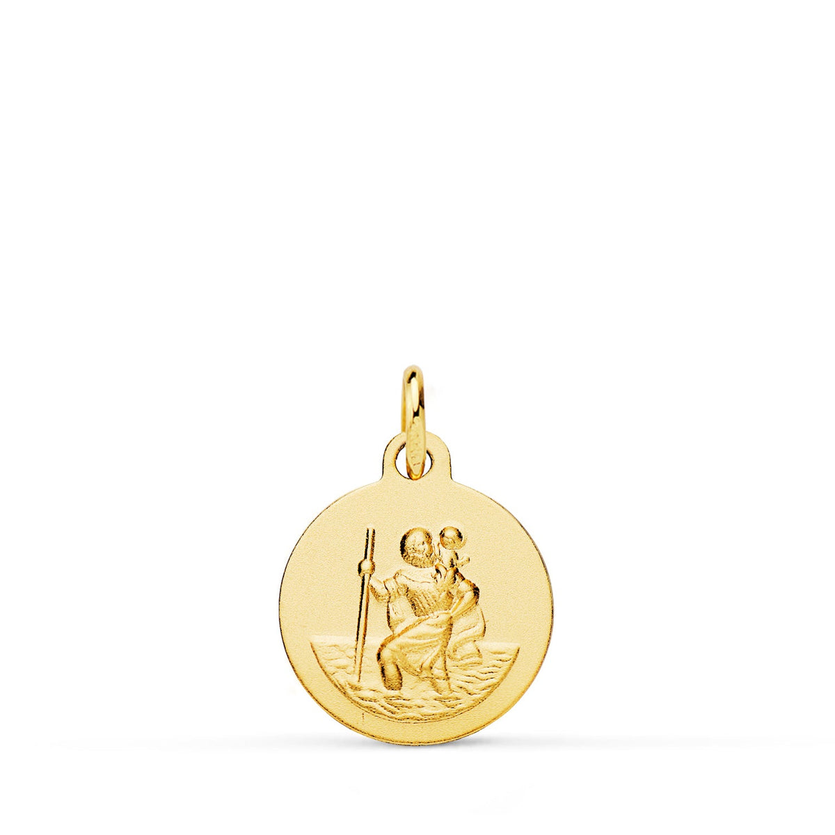 Médaille Saint Christophe – Or jaune 18 carats – 14 mm