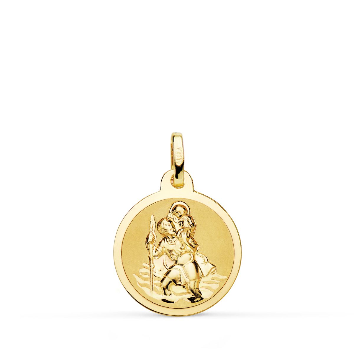 18K Saint Christopher Medal 16 mm