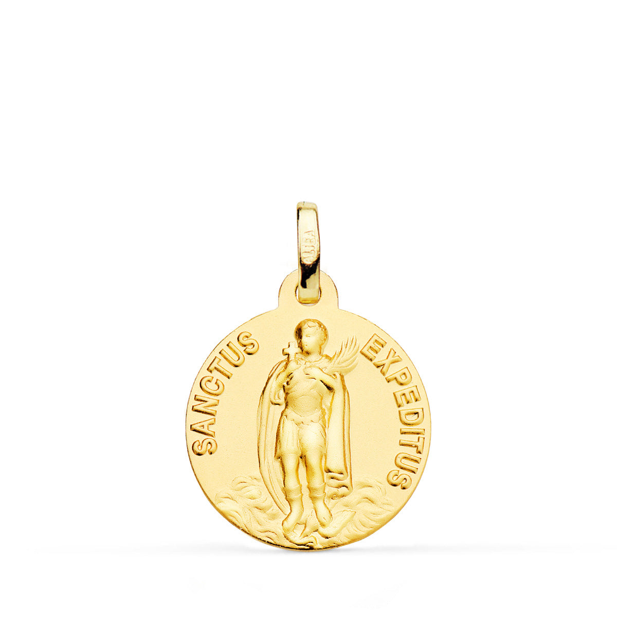 18K Yellow Gold Medal -sanctus Expeditus- Mate 18 mm
