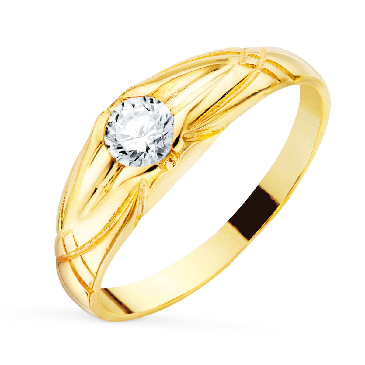 Solitärring i 18K gult guld