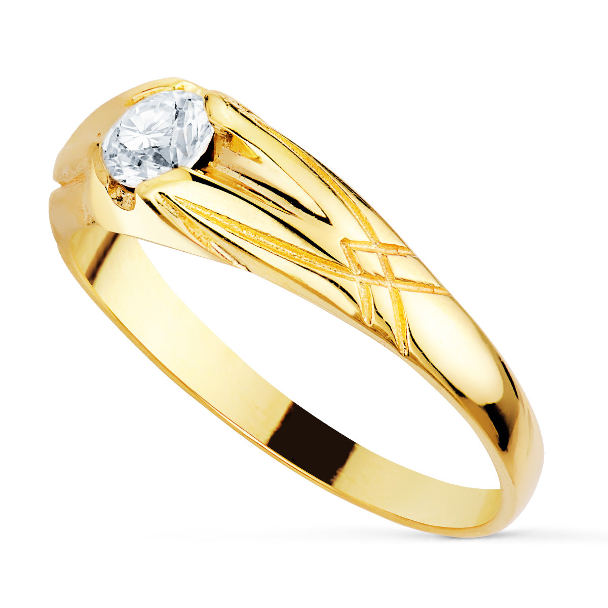 Solitärring i 18K gult guld