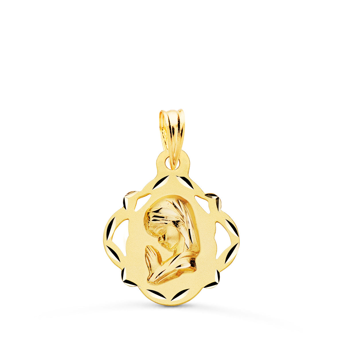 18K Médaille Vierge Fille 19X16 mm