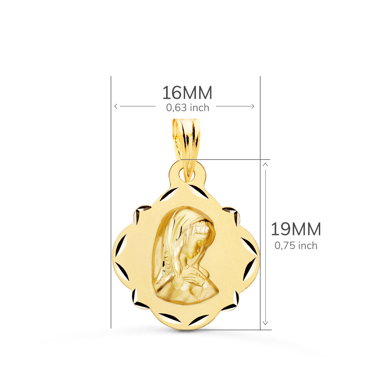 18K gult gull Blank openwork medalje 19X16MM
