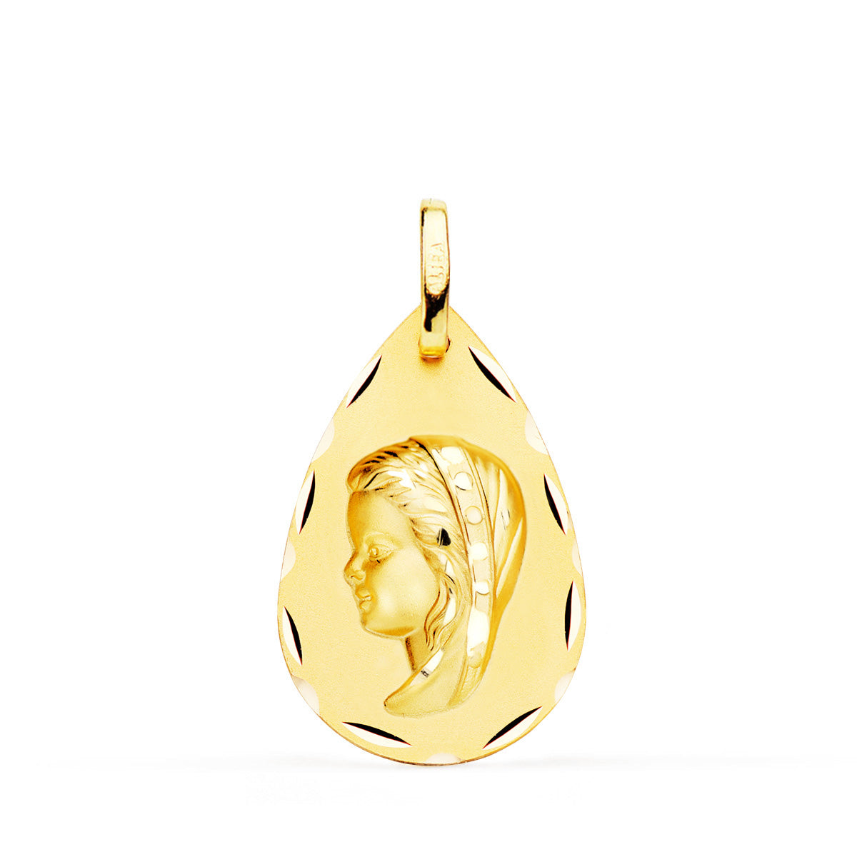 18K Médaille Vierge Fille 23X15 mm