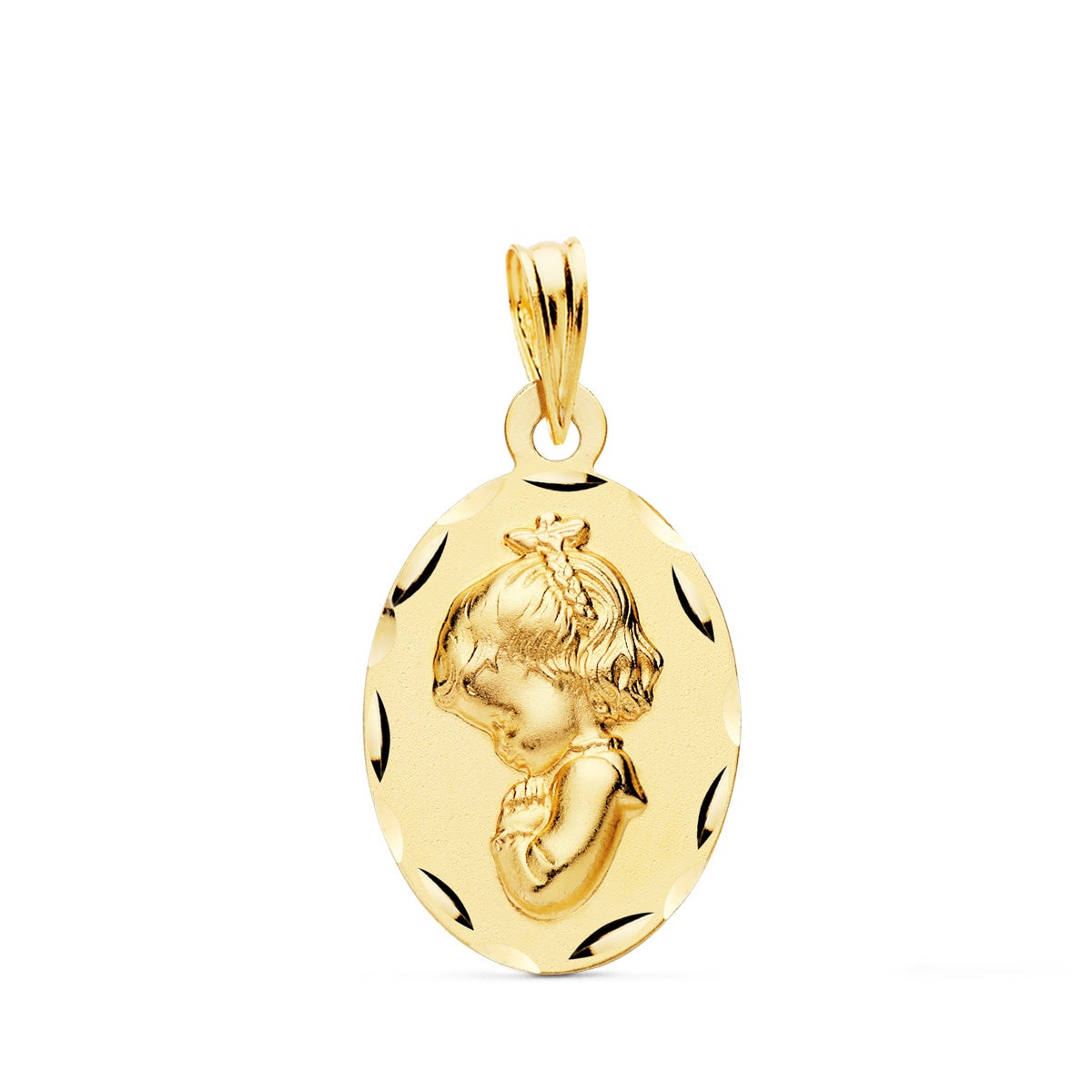 18K sárga arany csiszolt szűz érem 22X14MM