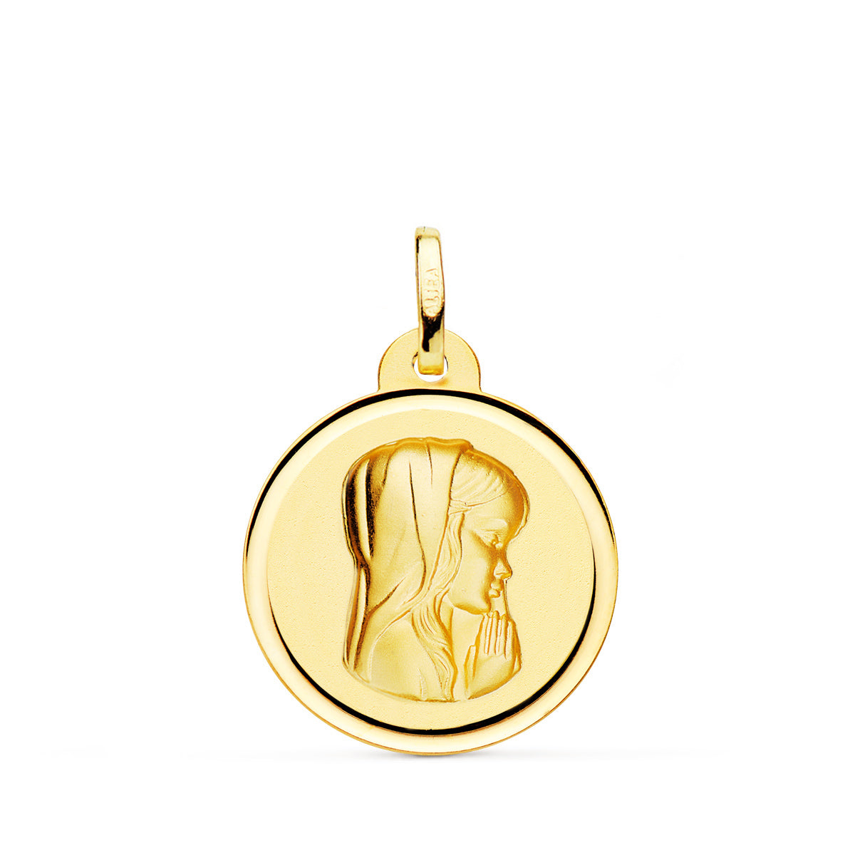 18K Gul Guld Medal Virgin Girl Bezel 20 mm