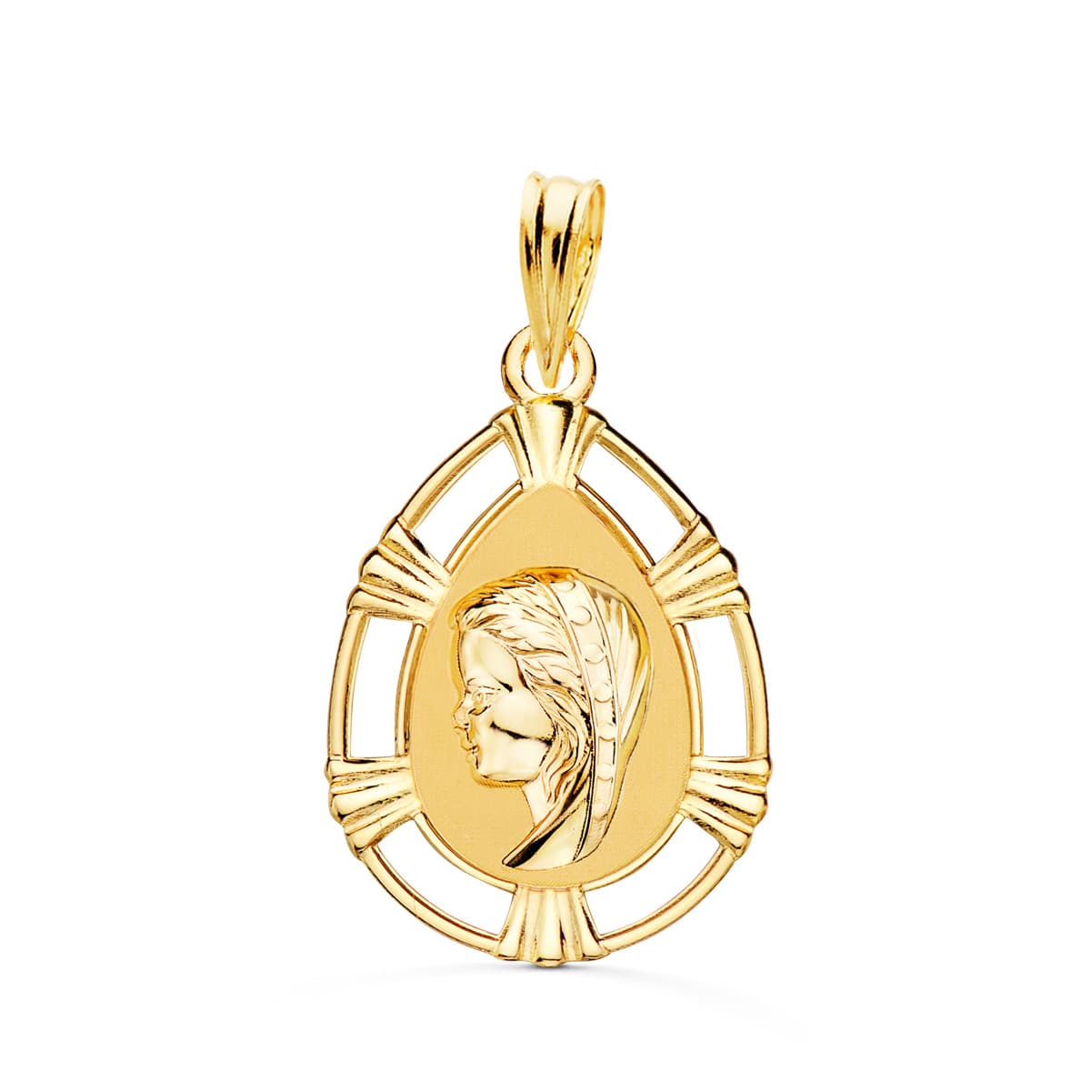 18K Médaille Vierge Fille 23X15MM