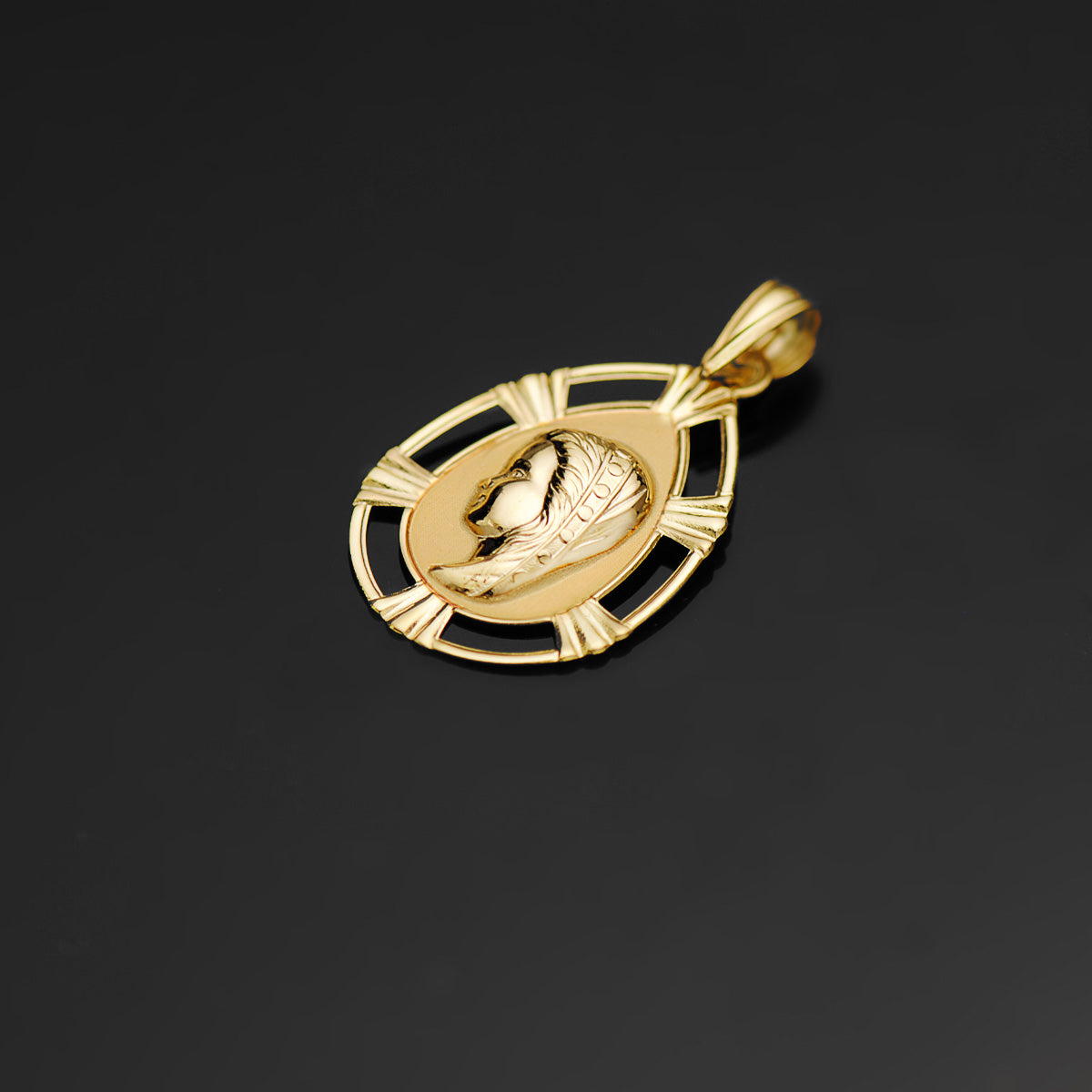 18K Médaille Vierge Fille 23X15MM
