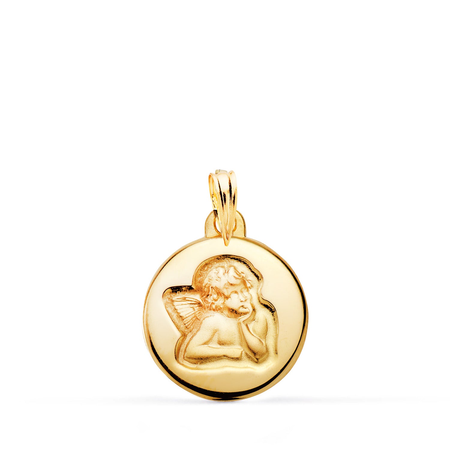 Médaille Ronde 18K Angelito Burlon Brillant et Mat 16 mm