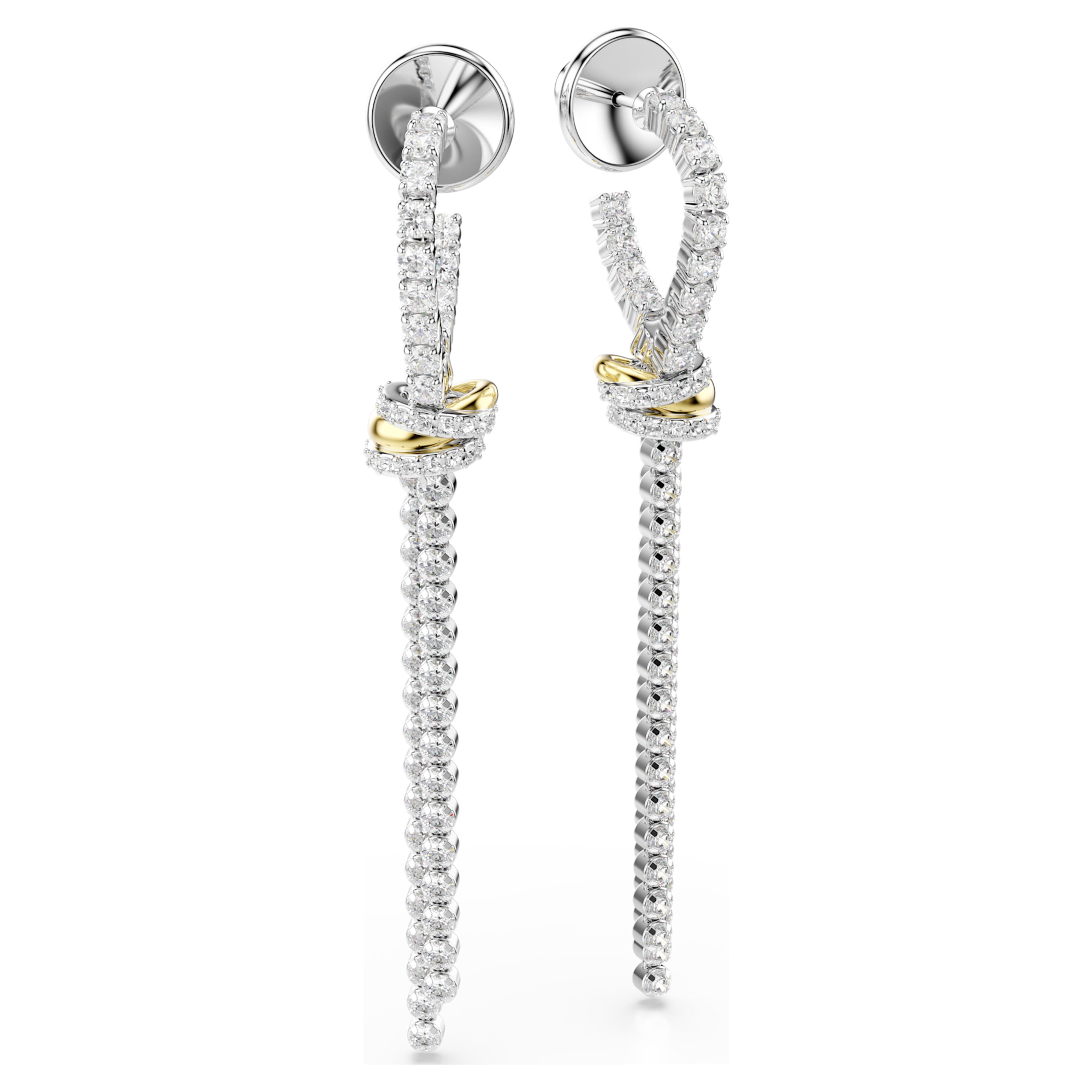 Boucles d'oreilles Swarovski - Hyperbola Spin - Blanc & Finition Mixte vue 3