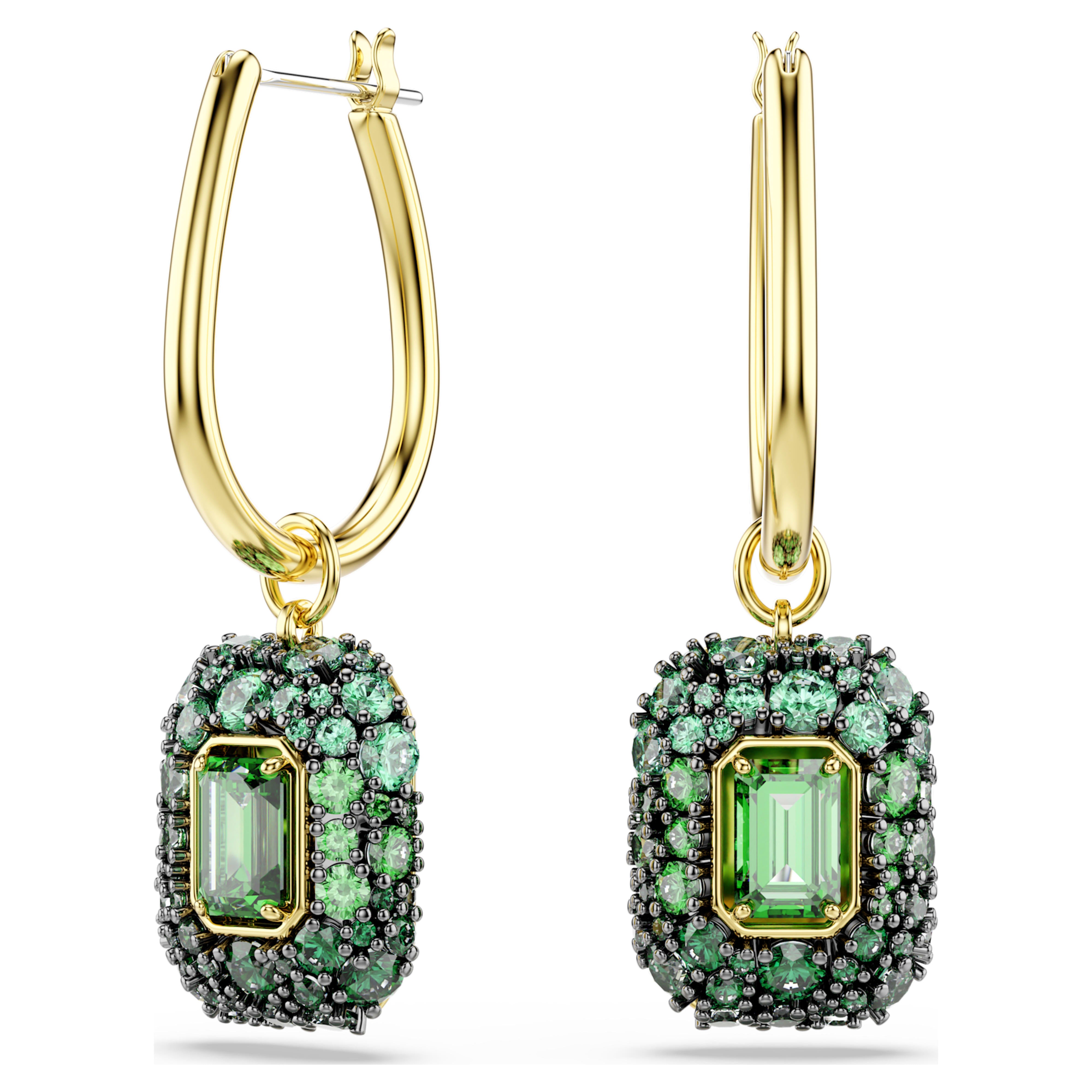 Náušnice Swarovski - Sublima Glam - Green & Gold
