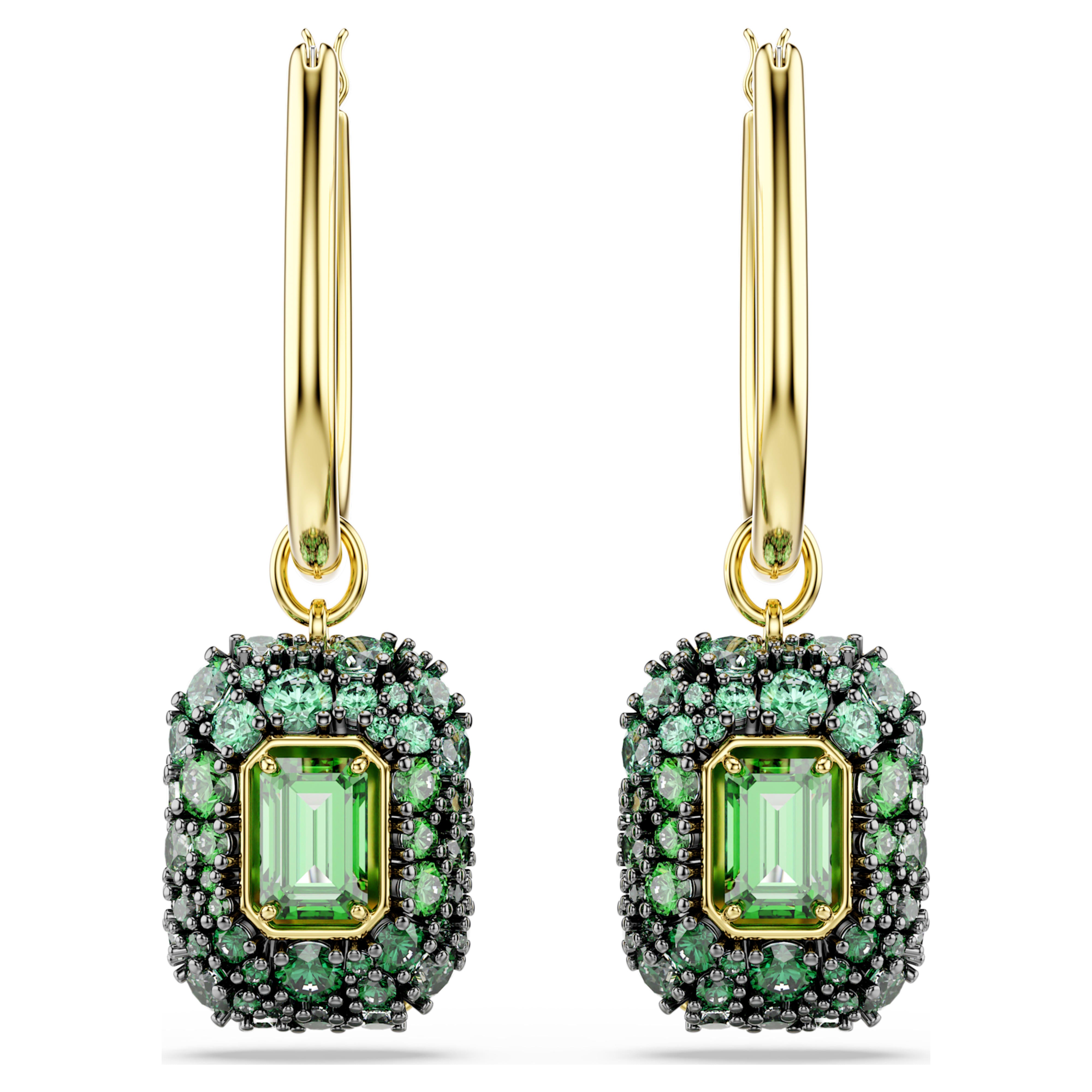 Náušnice Swarovski - Sublima Glam - zelený a zlatý pohled 5