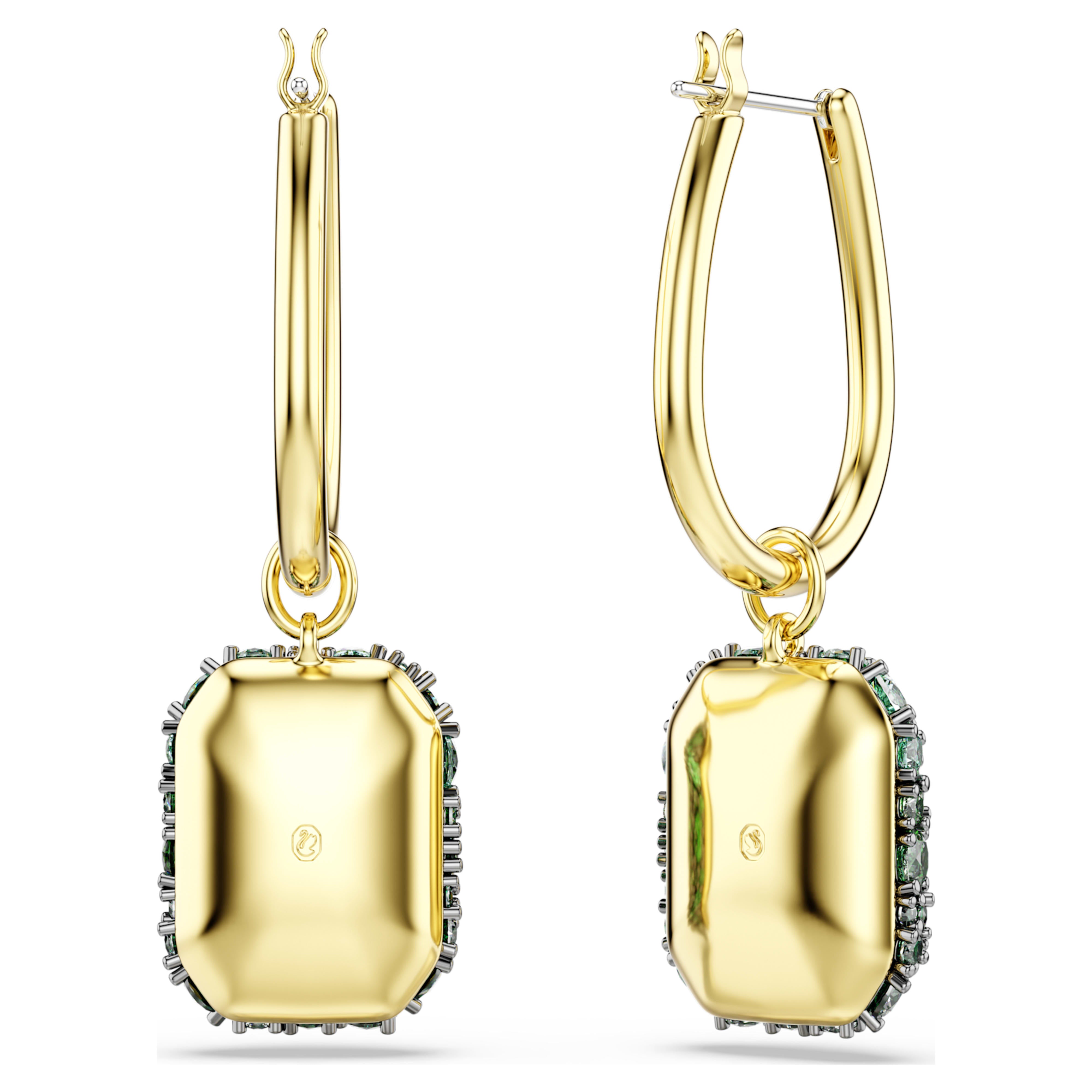 Náušnice Swarovski - Sublima Glam - zelený a zlatý pohled 4
