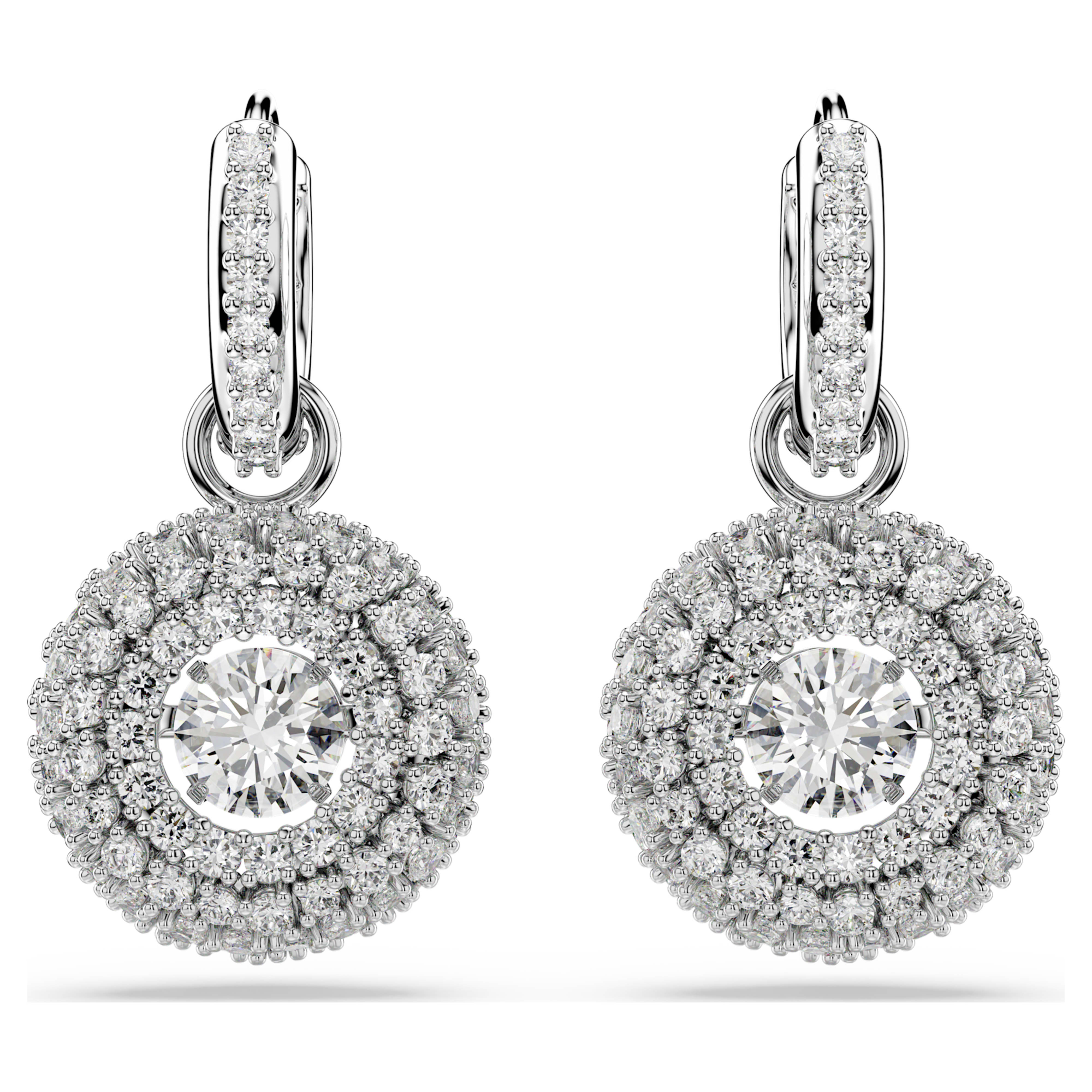 Boucles d'oreilles Swarovski - Sublima Glam - Blanc & Argenté vue 5