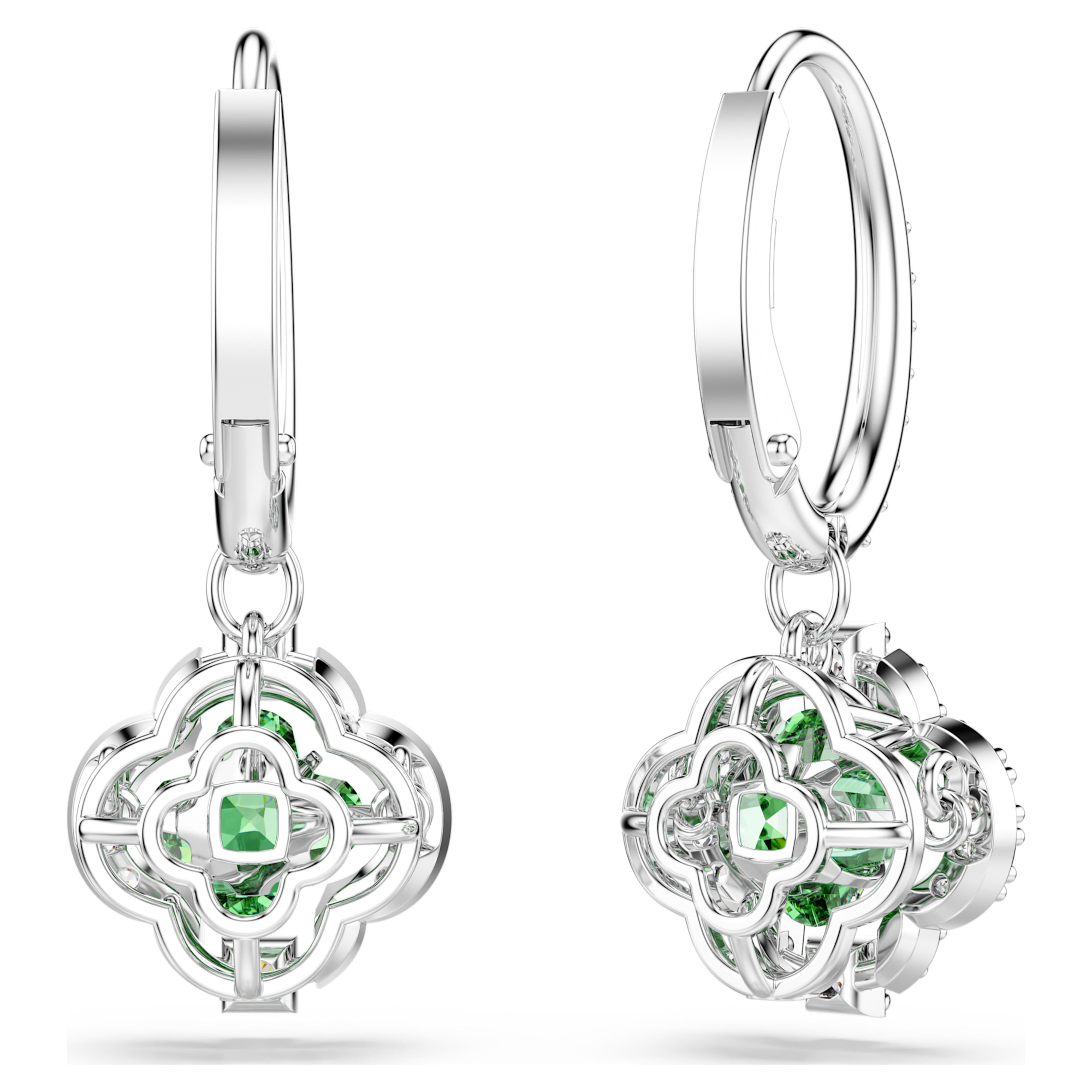 Boucles d'oreilles Swarovski - Una Sparkling Dance - Trèfle - Vert & Argenté vue 4