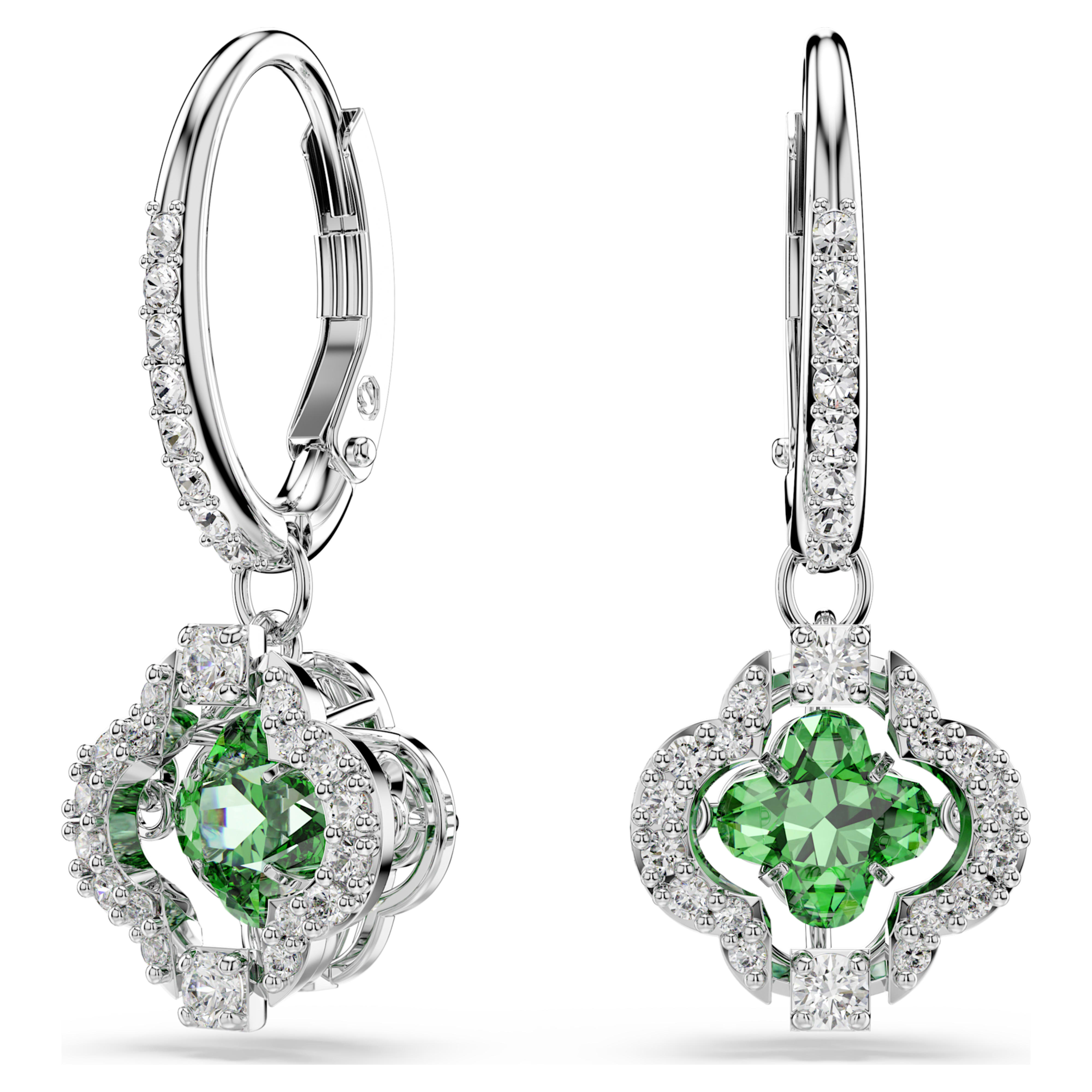 Boucles d'oreilles Swarovski - Una Sparkling Dance - Trèfle - Vert & Argenté vue 5