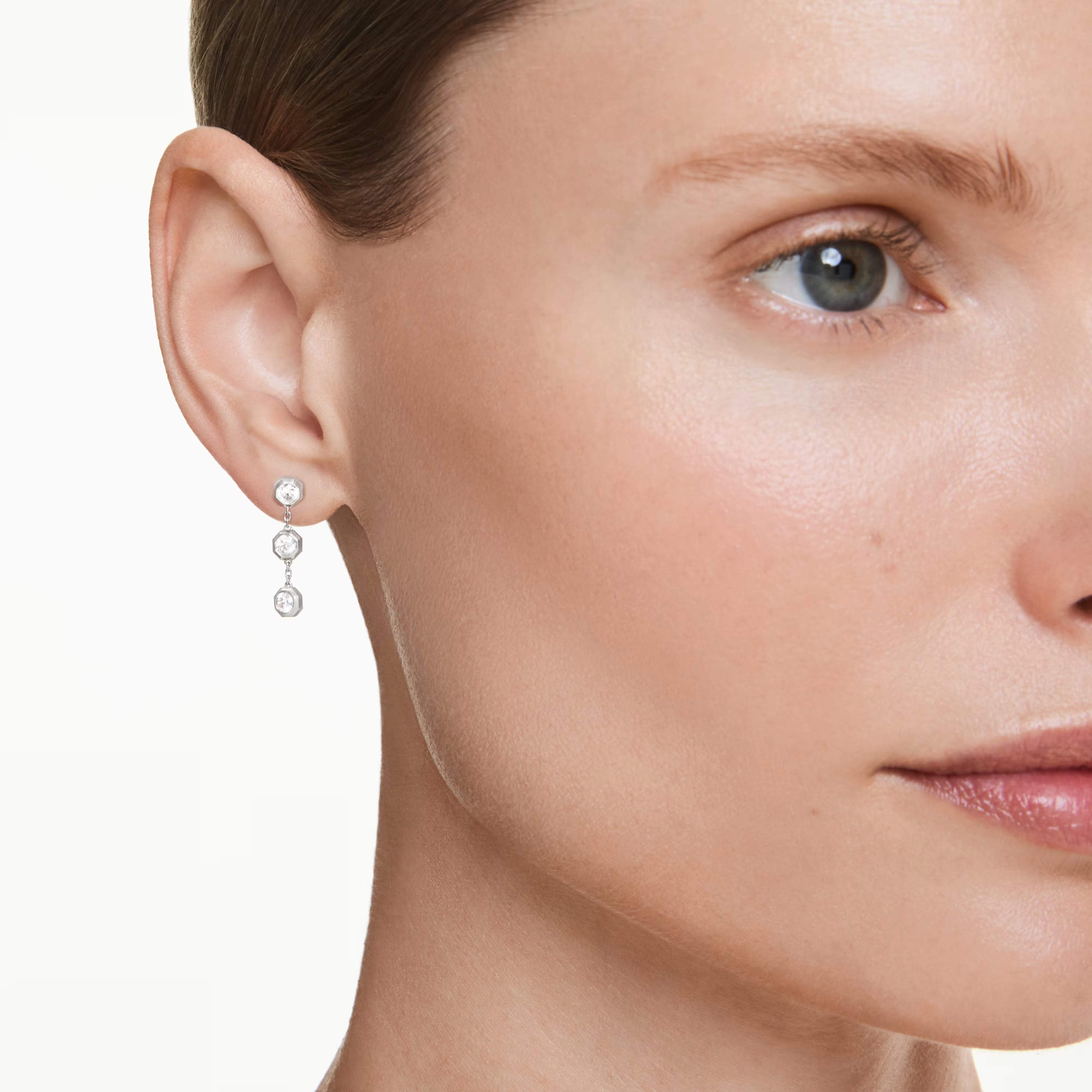 Swarovski-Ohrringe – Achteck – rund, Größe 6