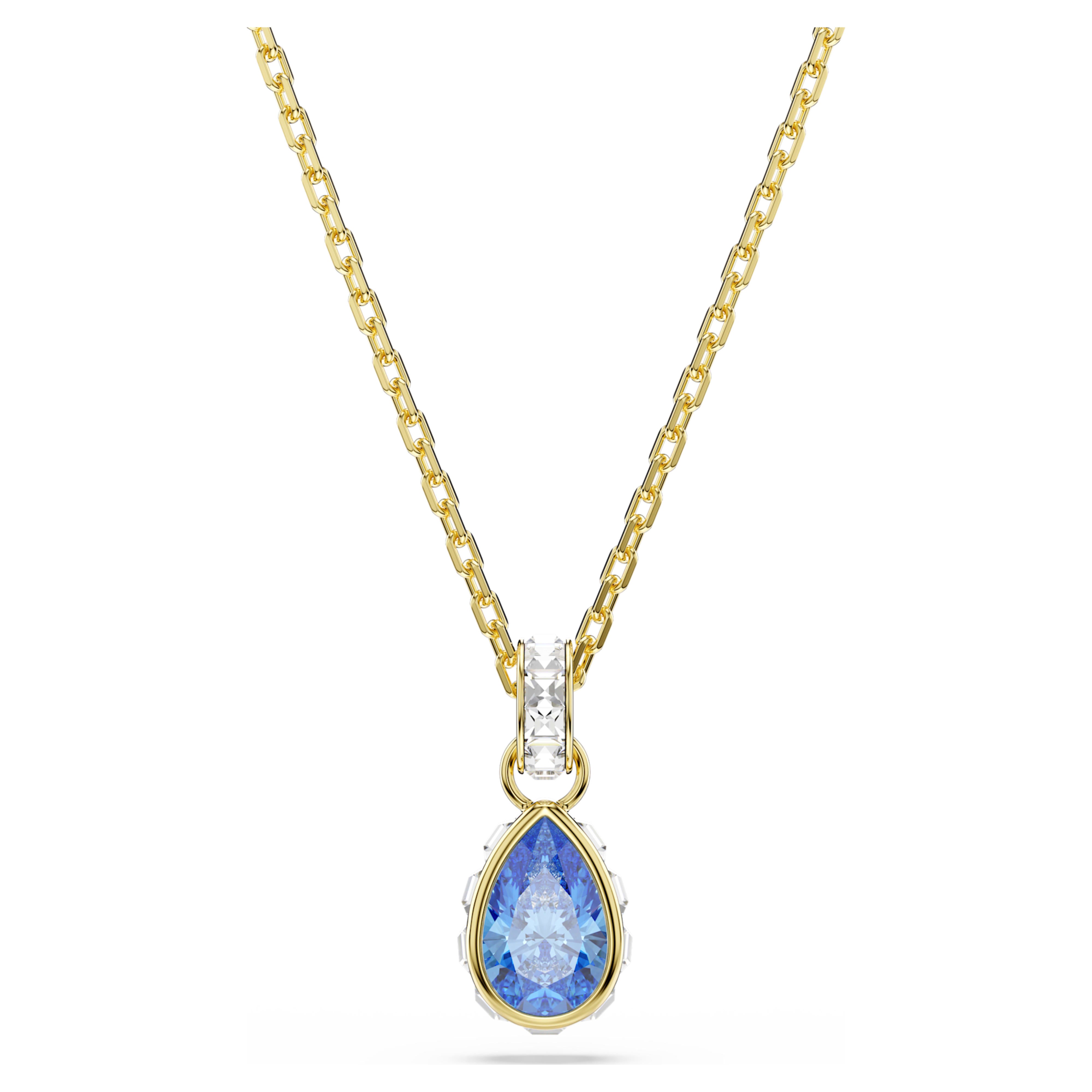 Pendentif Swarovski - Chroma - Poire - Bleu & Doré