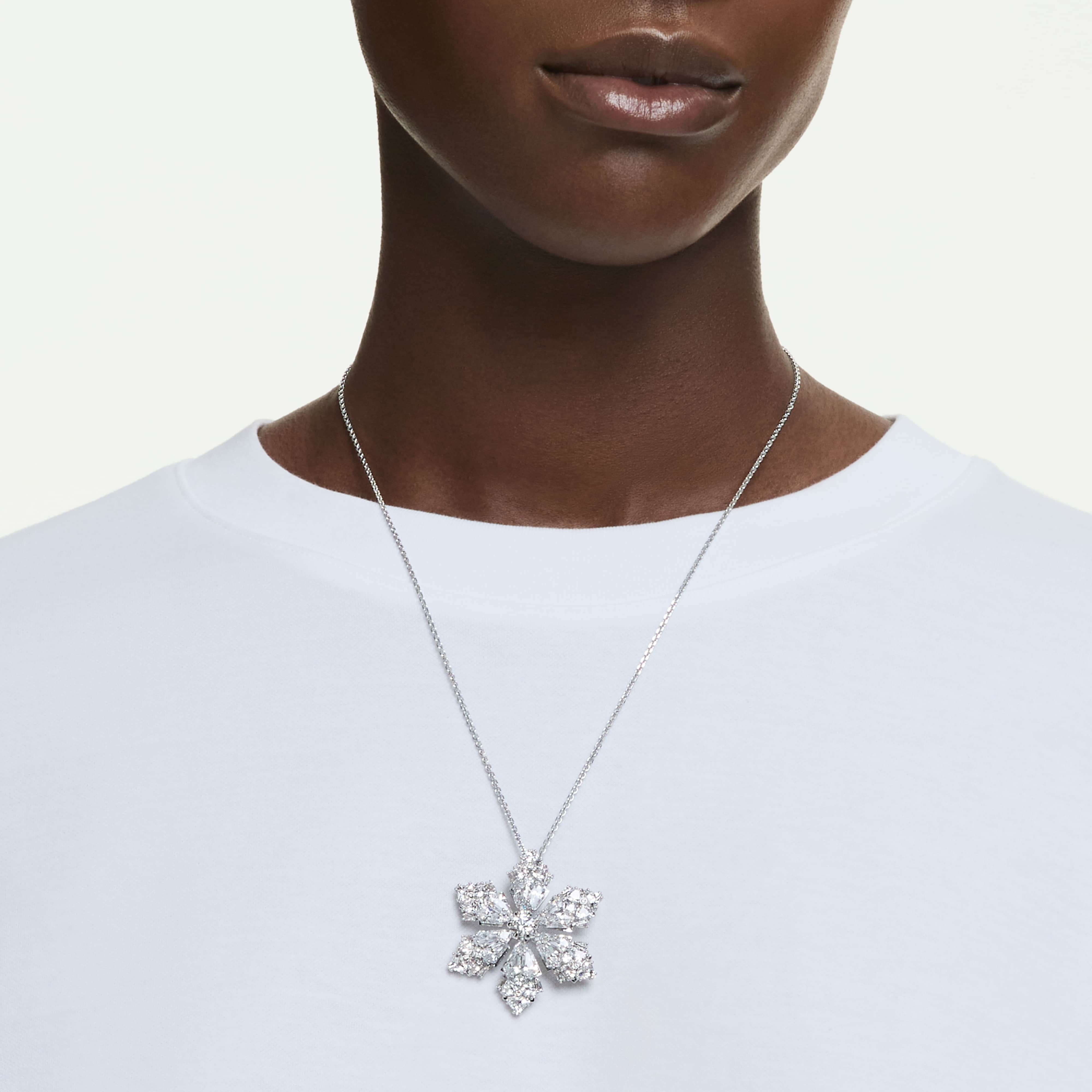 Swarovski hänge-brosch - Idyllia - Vit & Silvervy 3