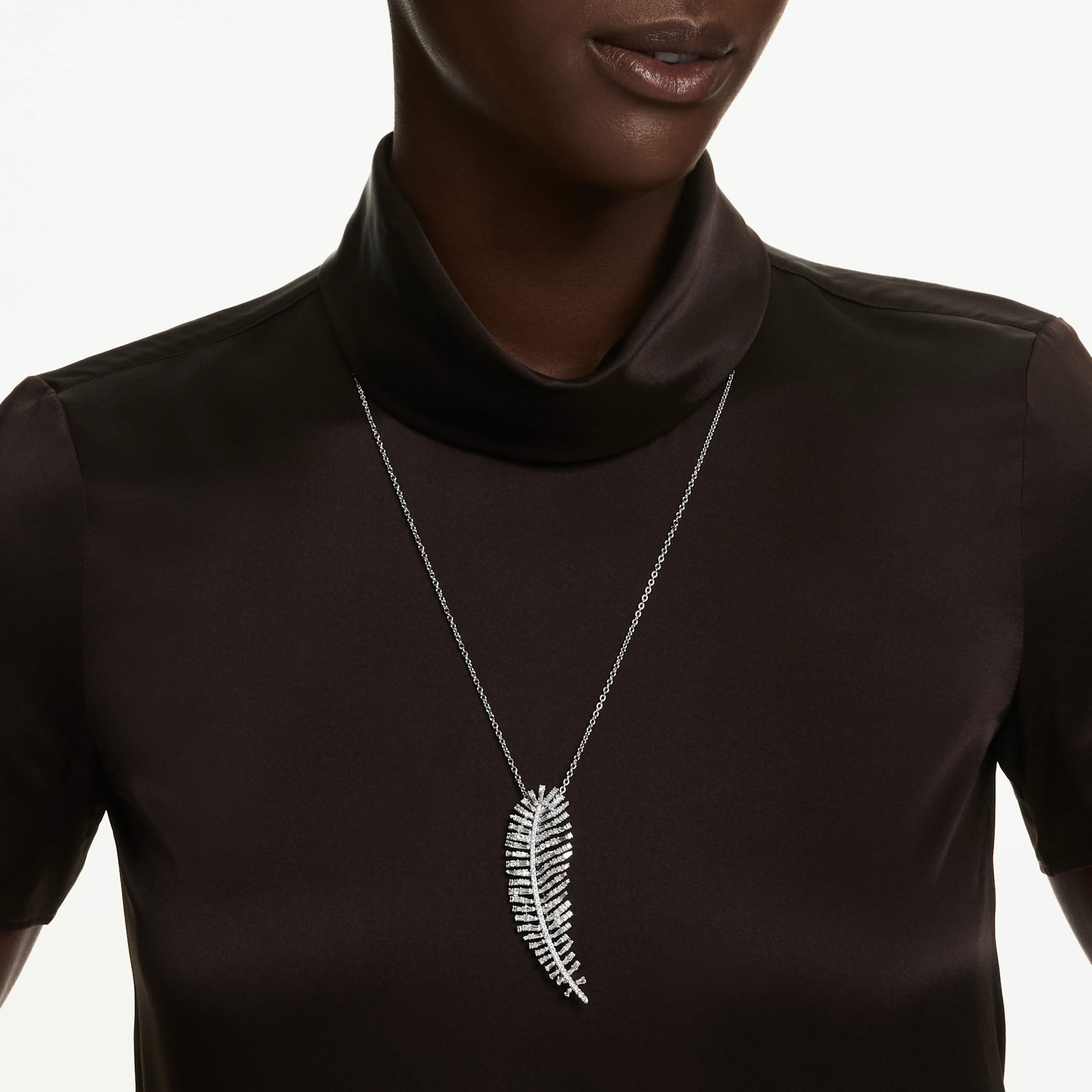 Pendentif-Broche Swarovski - Vienna Feather - Incolore & Argenté vue 4