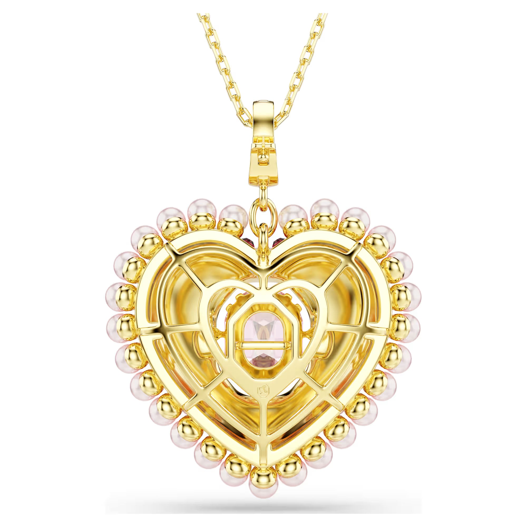 Swarovski Kolye Ucu - Idyllia - Kalp - Pembe ve Altın 18 ayar altın