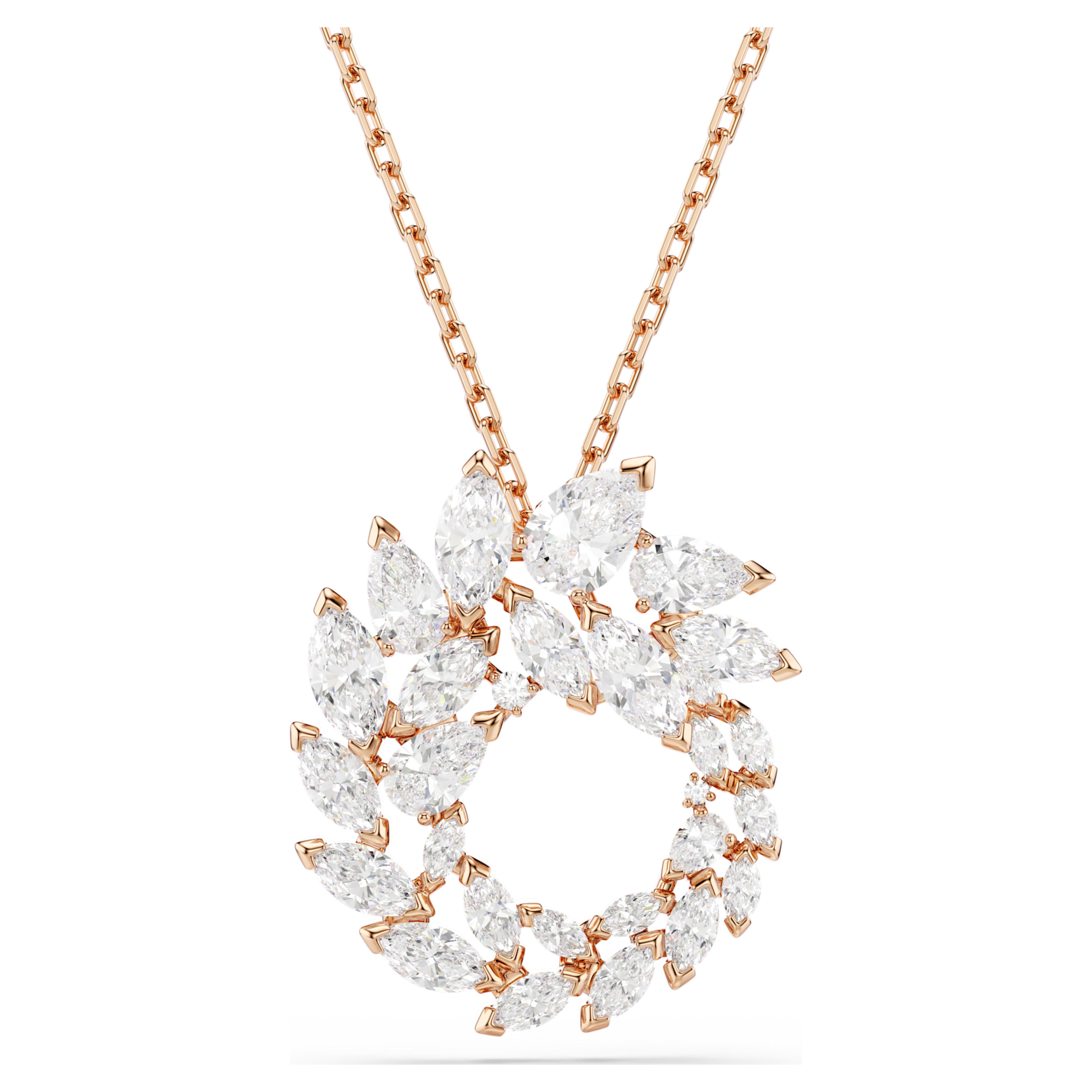 Pendentif Swarovski - Mesmera Glam - Circulaire - Blanc & Doré Rosé