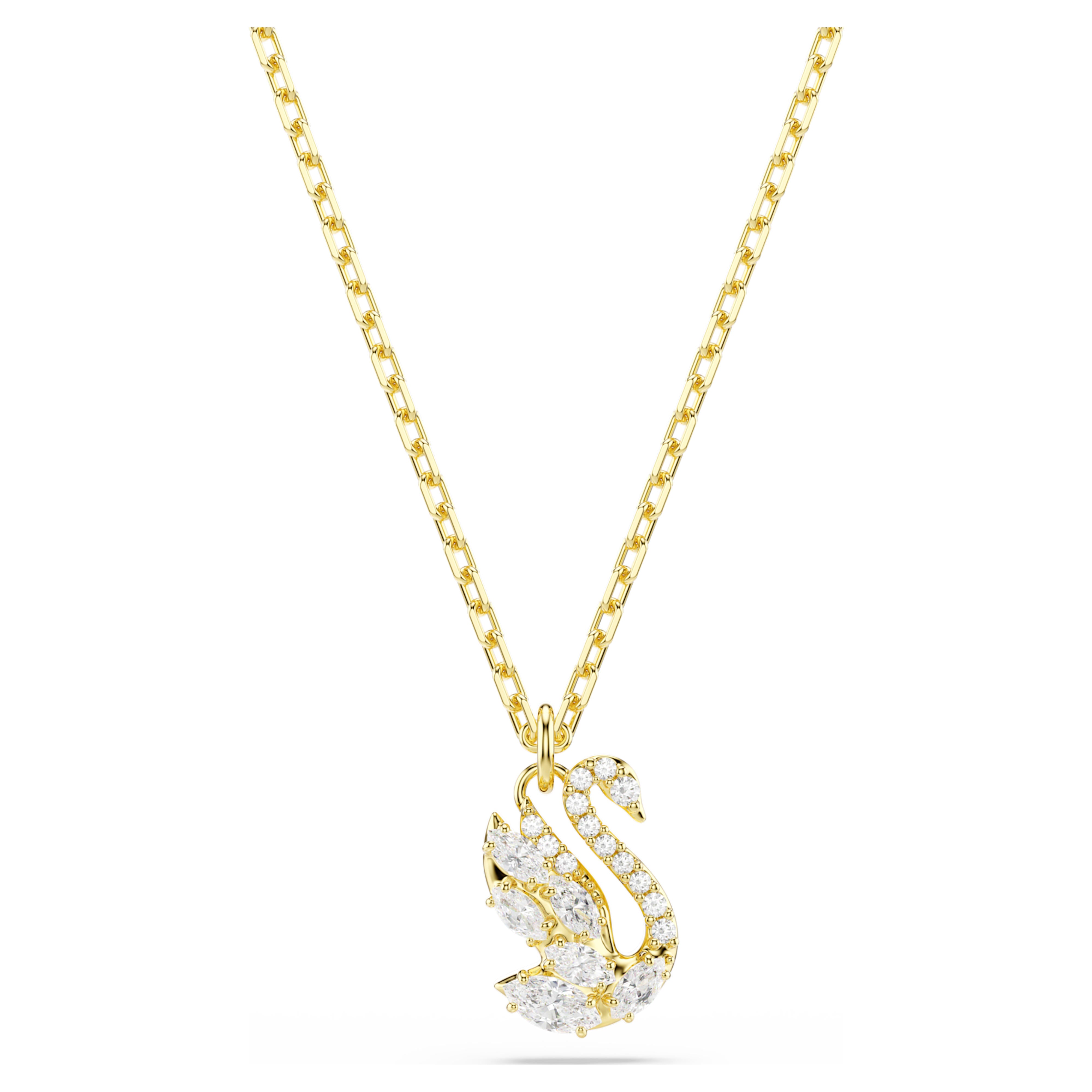 Pendentif Swarovski - Swan Pave - Blanc & Doré