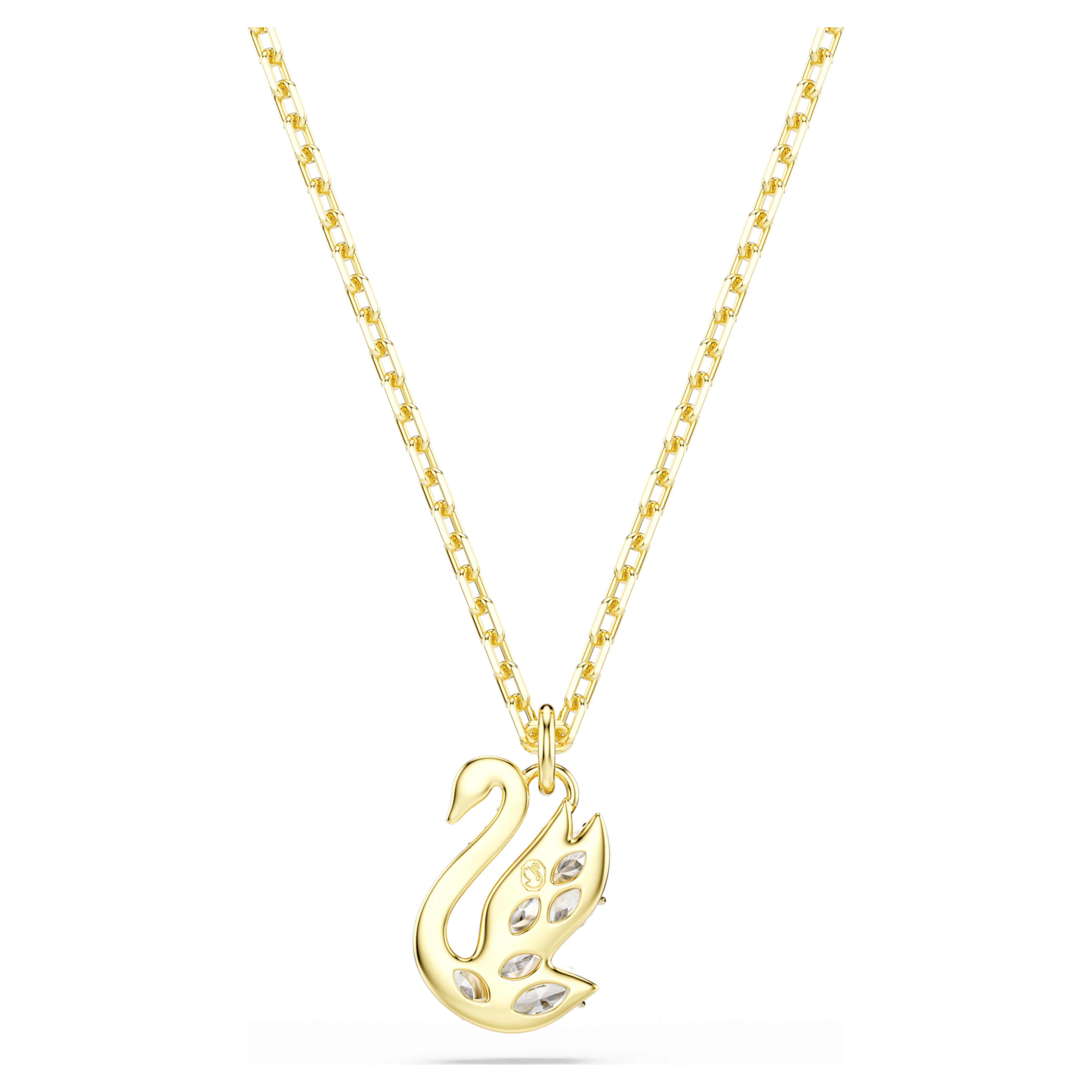 Pendentif Swarovski - Swan Pave - Blanc & Doré vue 4