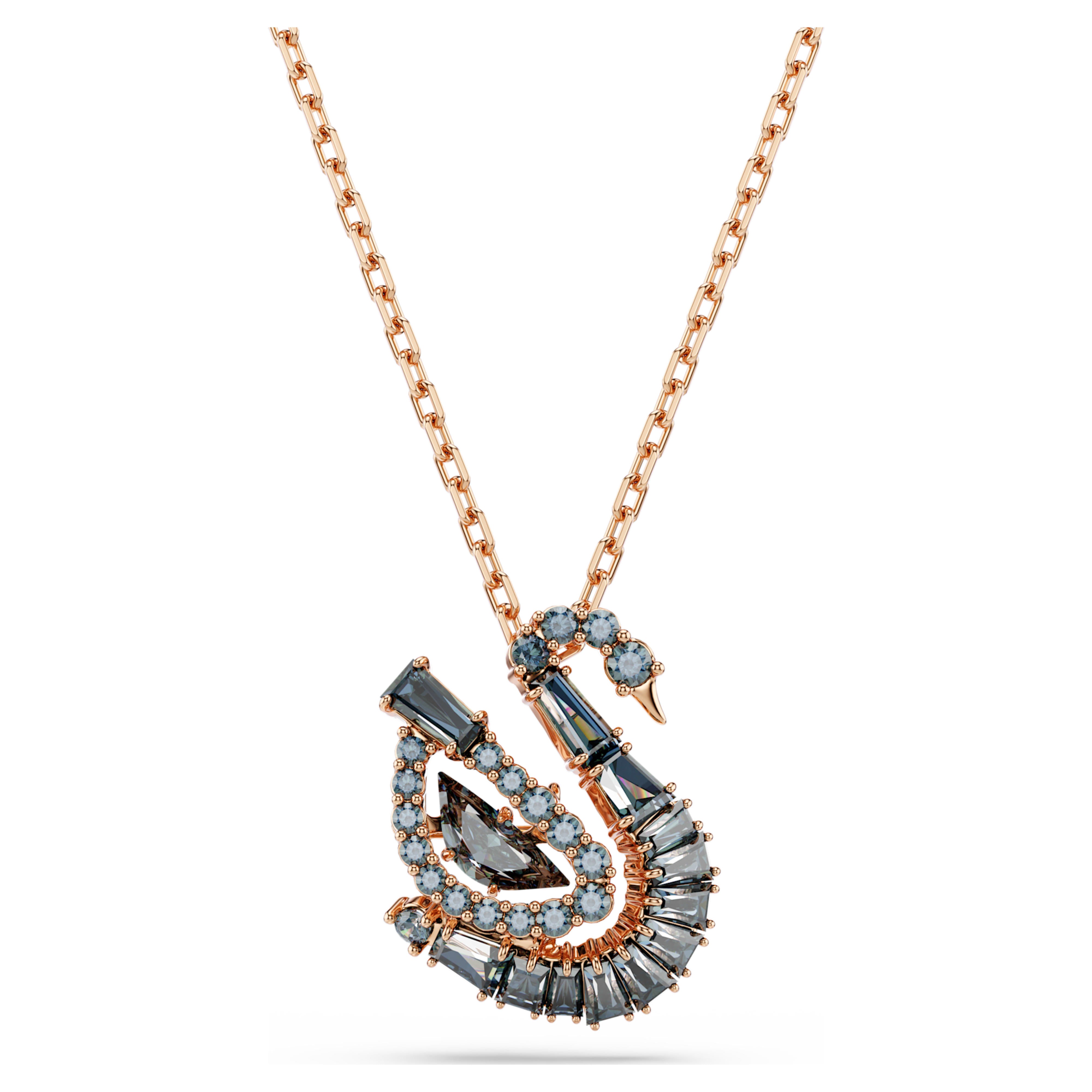 Pendentif Swarovski - Swan Dancing - Gris & Doré Rosé