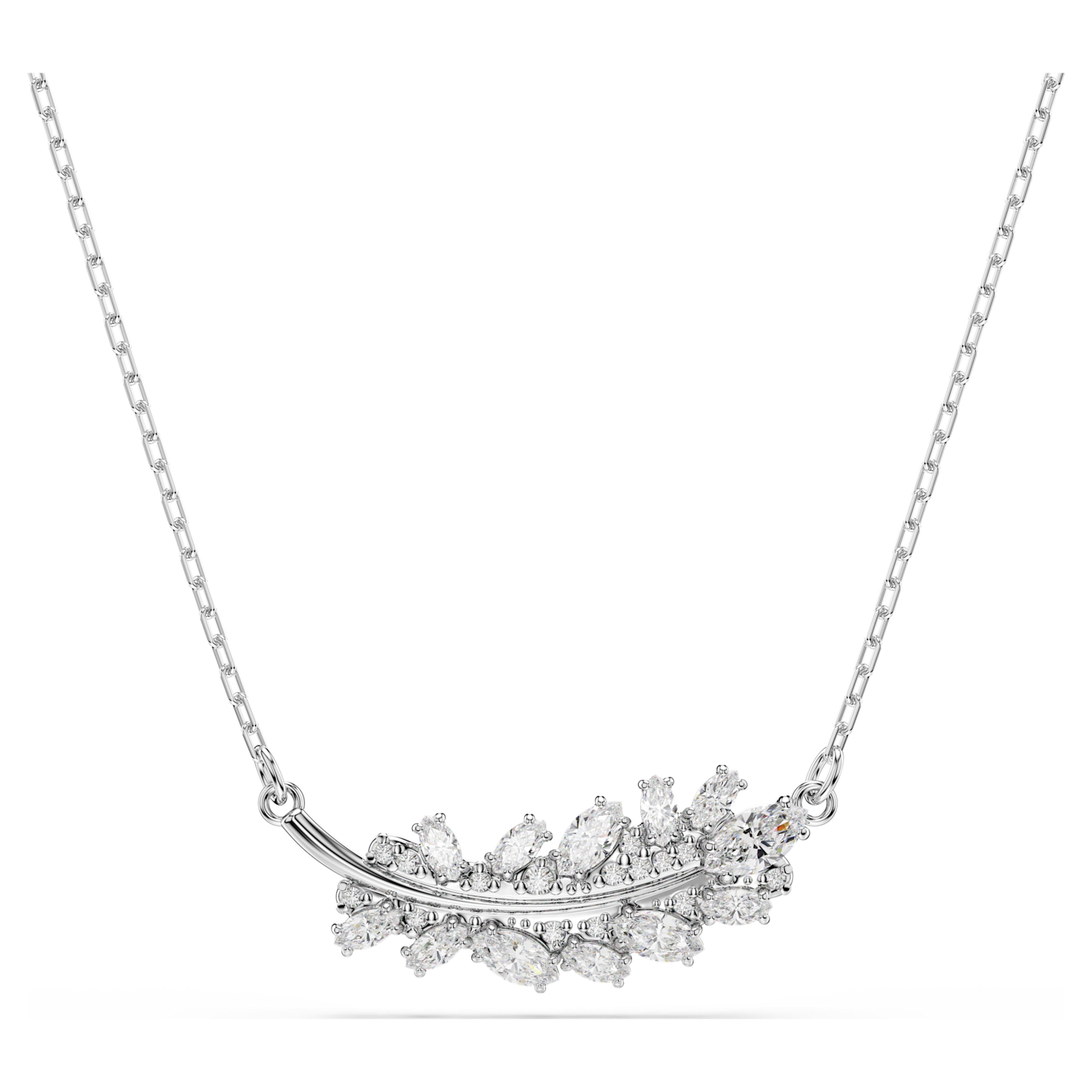 Pendentif Swarovski - Vienna Feather - Plume - Blanc & Argenté